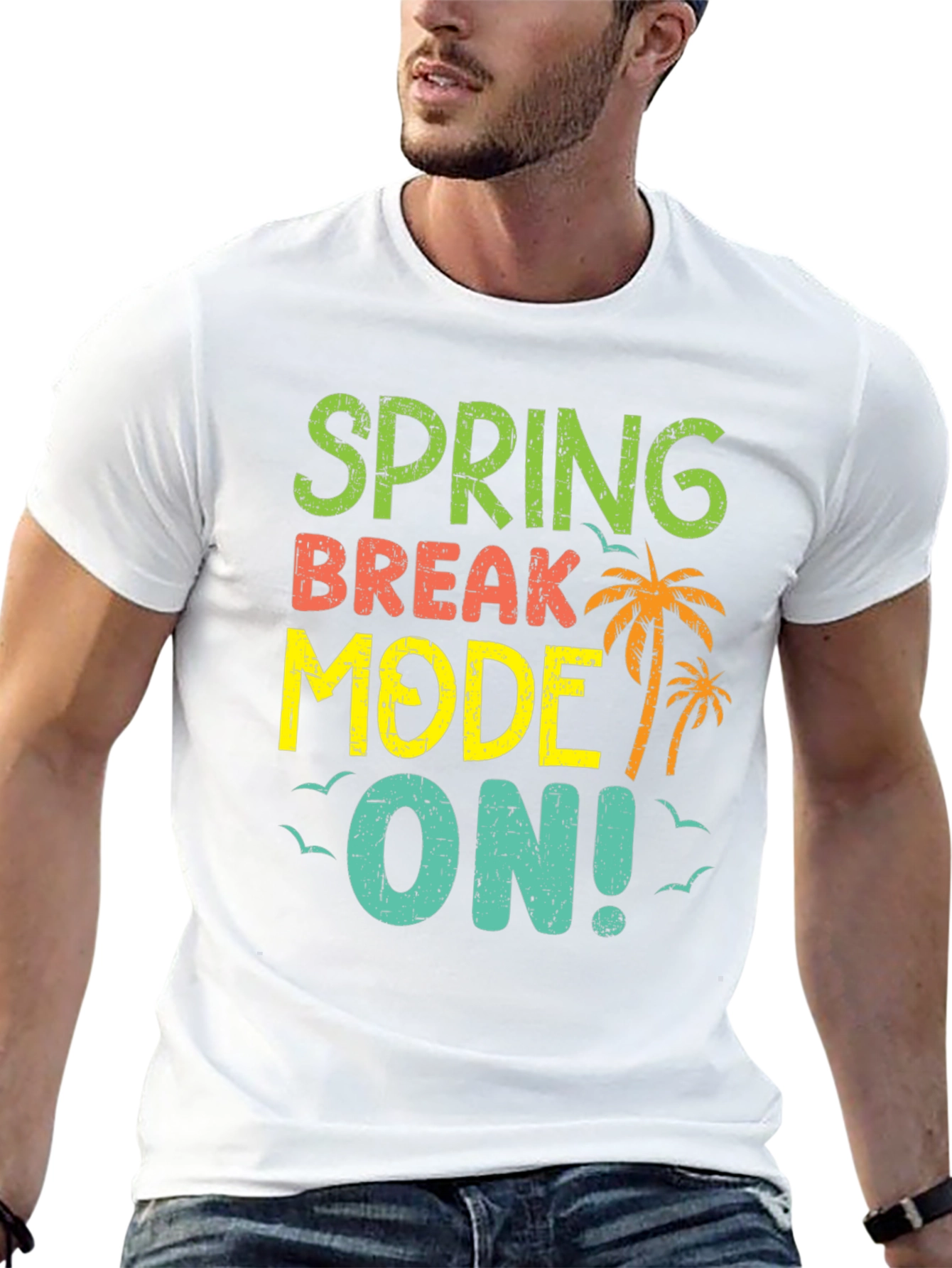 Spring Break Mode On Black T-Shirt