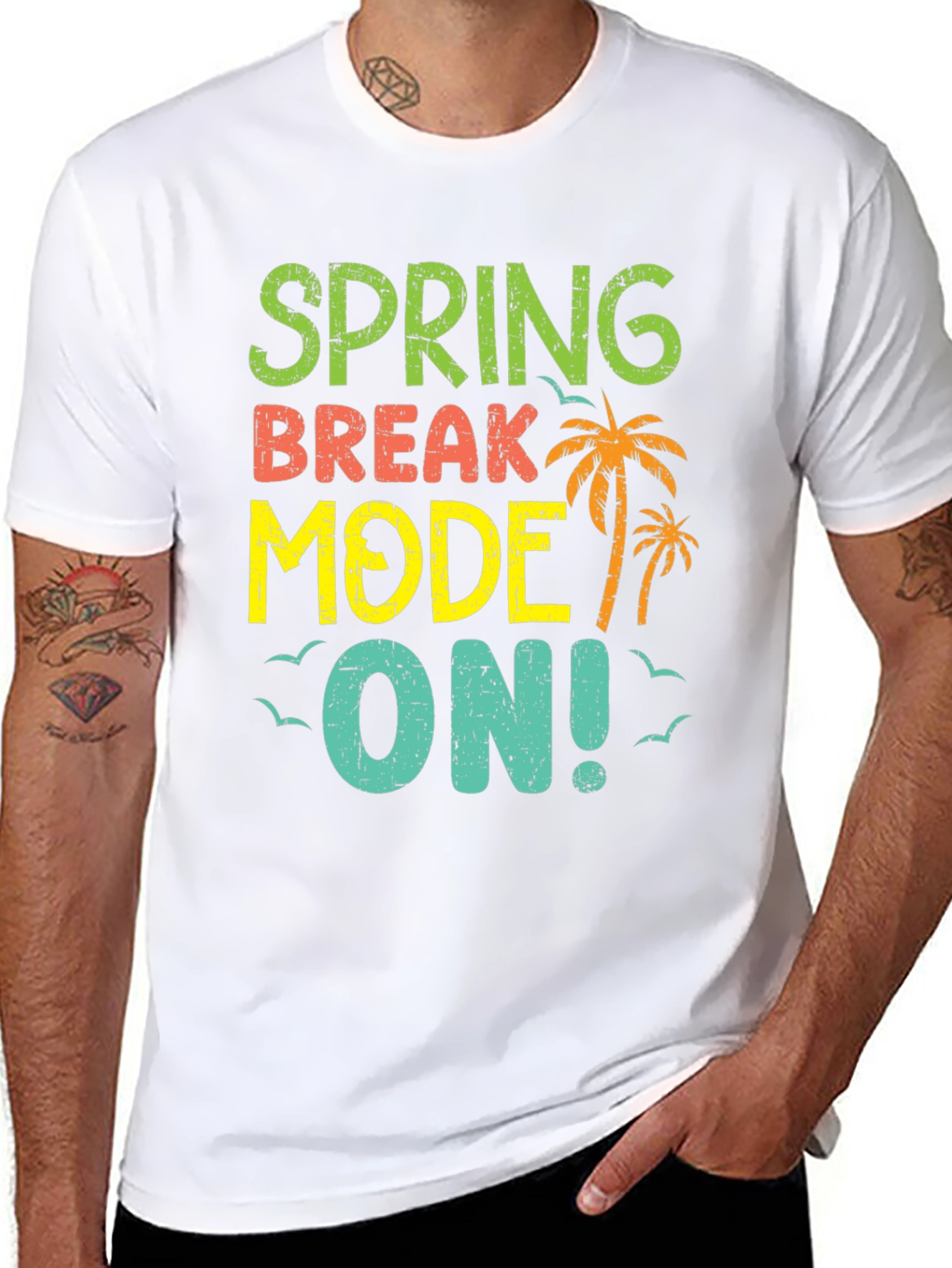 Spring Break Mode On Black T-Shirt