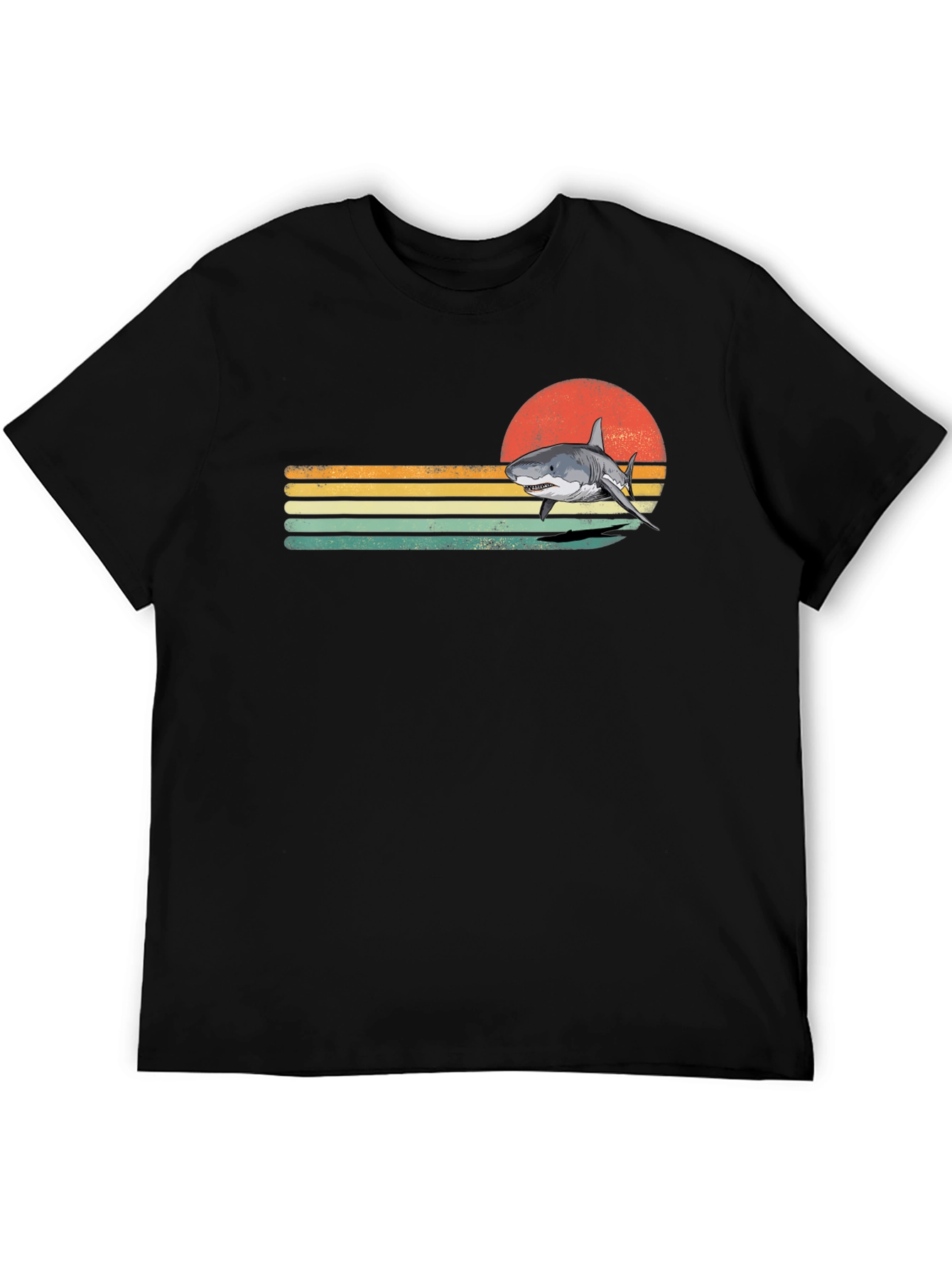 Retro Shark Graphic T-Shirt - Black
