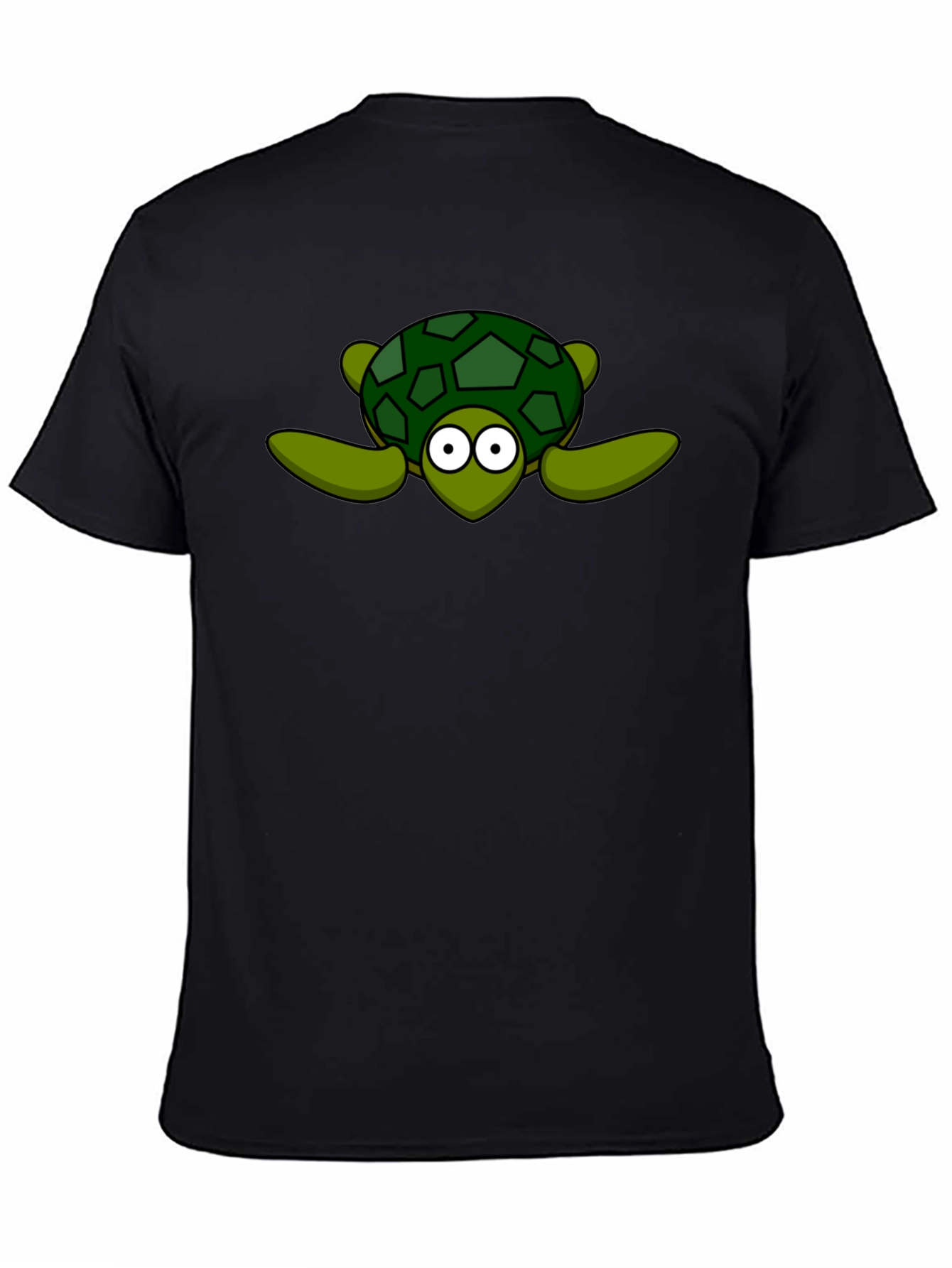 Cartoon Turtle Graphic Black T-Shirt