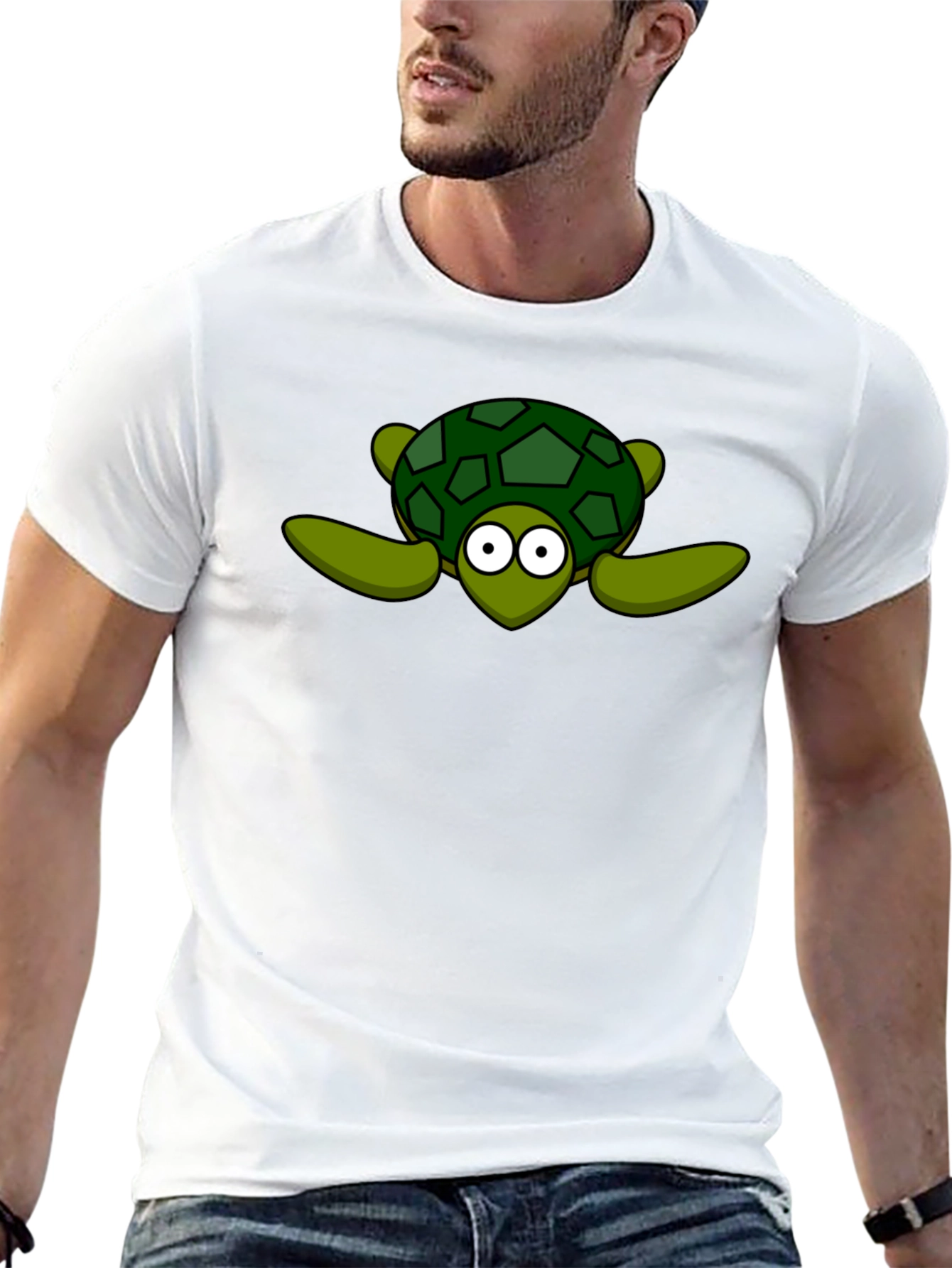 Cartoon Turtle Graphic Black T-Shirt