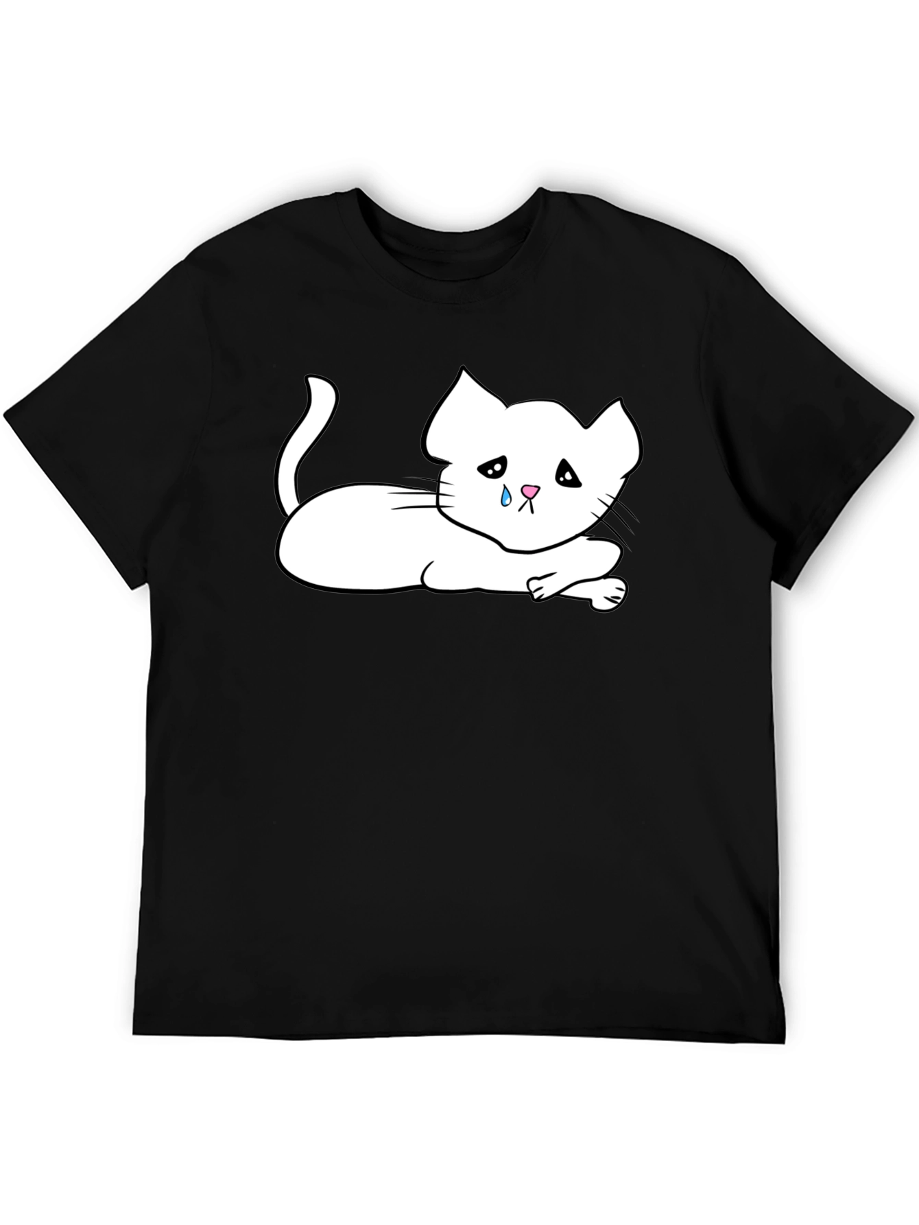 Sad Kitten T-Shirt - Mens Black Tee