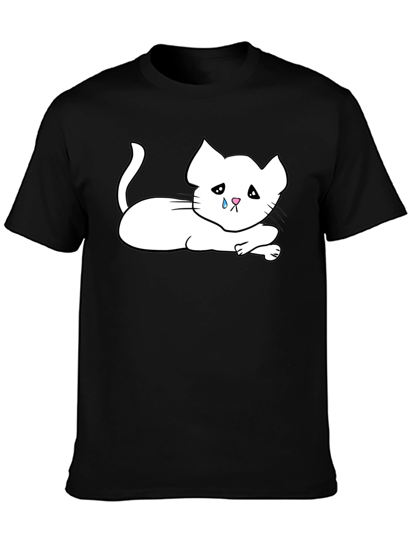 Sad Kitten T-Shirt - Mens Black Tee