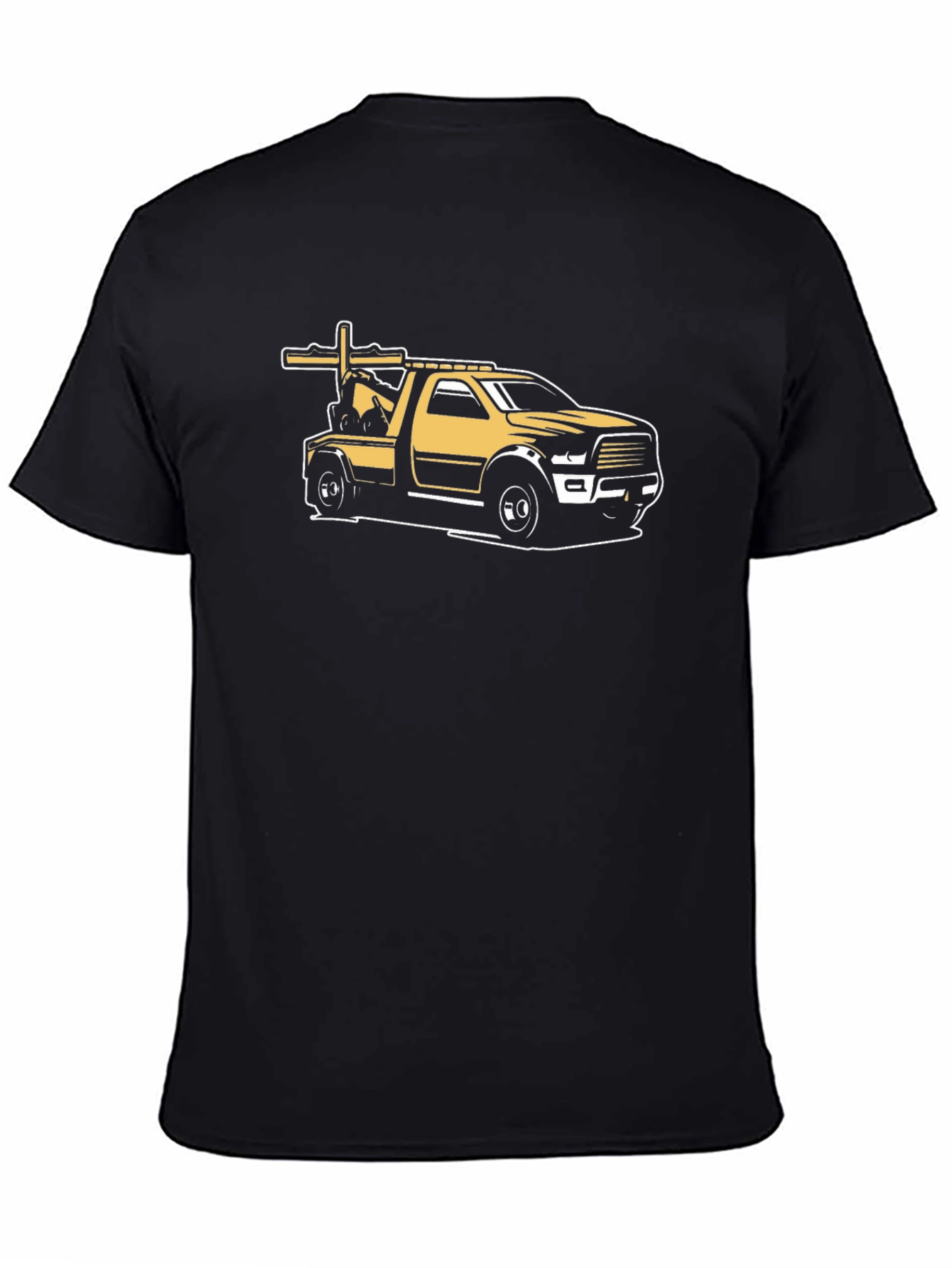 Tow Truck Graphic Tee - Black Cotton Comfort
