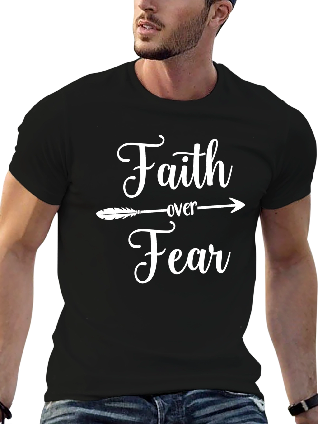 Faith Over Fear Graphic Tee - Inspirational Design