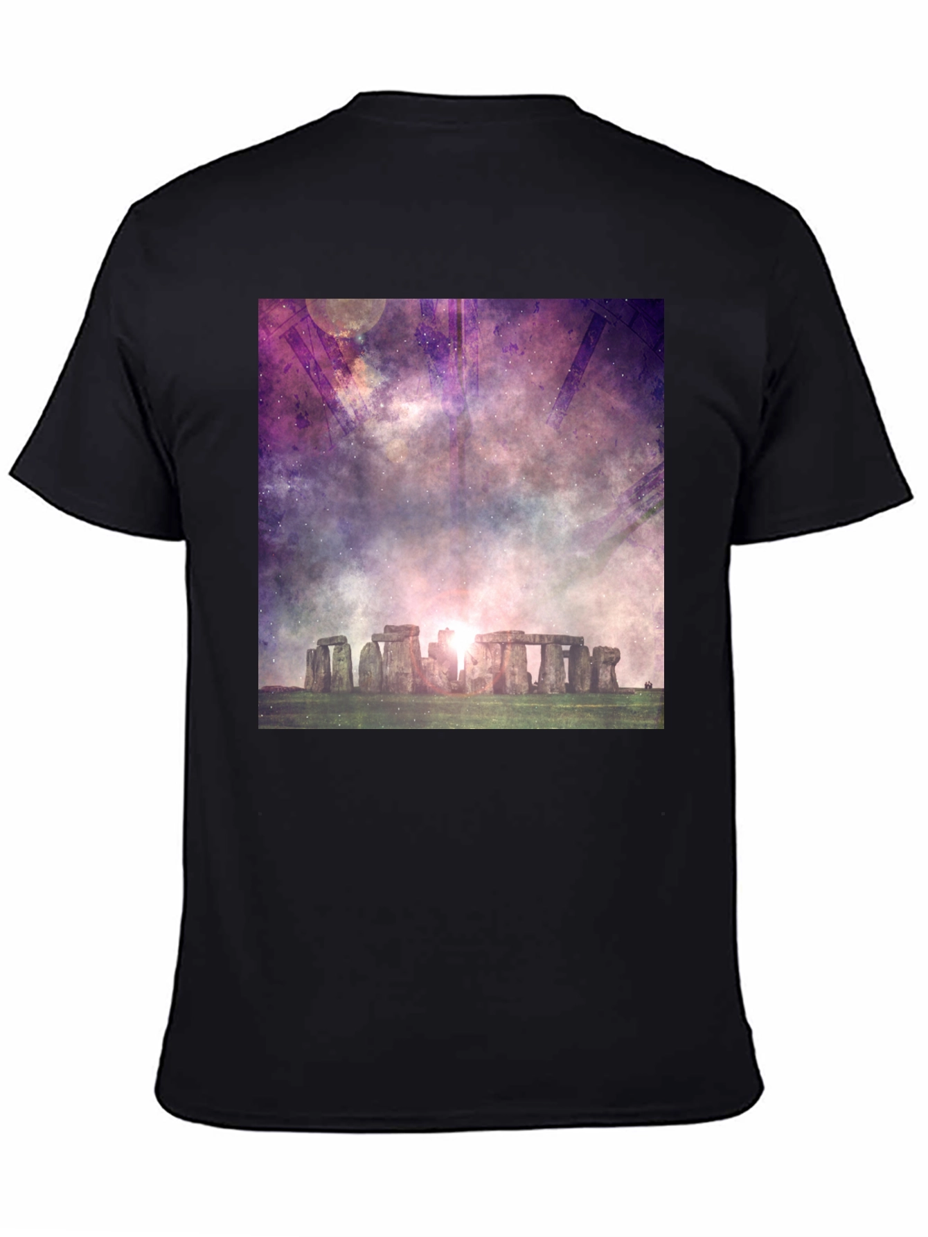 Stonehenge Galaxy Graphic Black T-Shirt