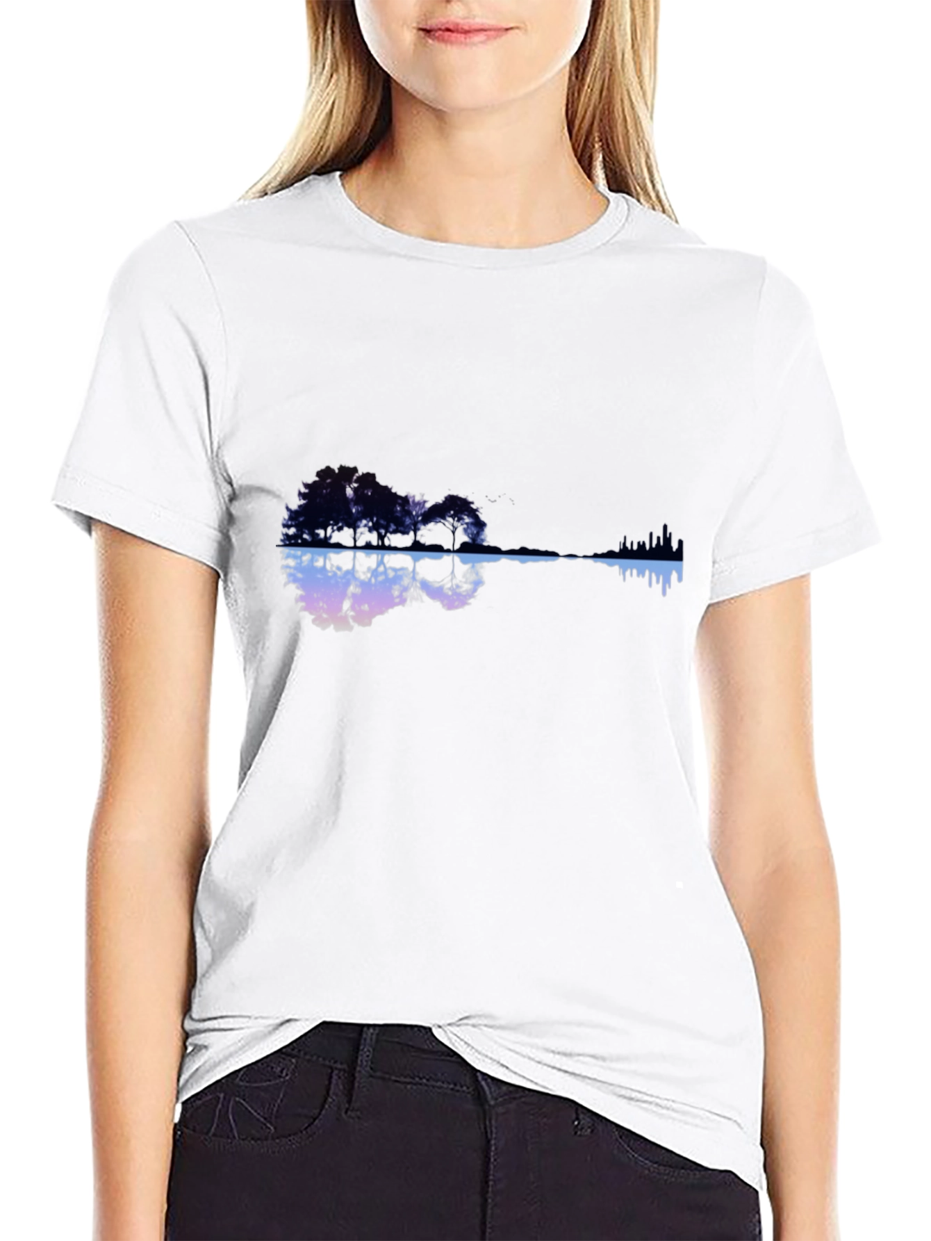 Nature Guitar Graphic Black T-Shirt