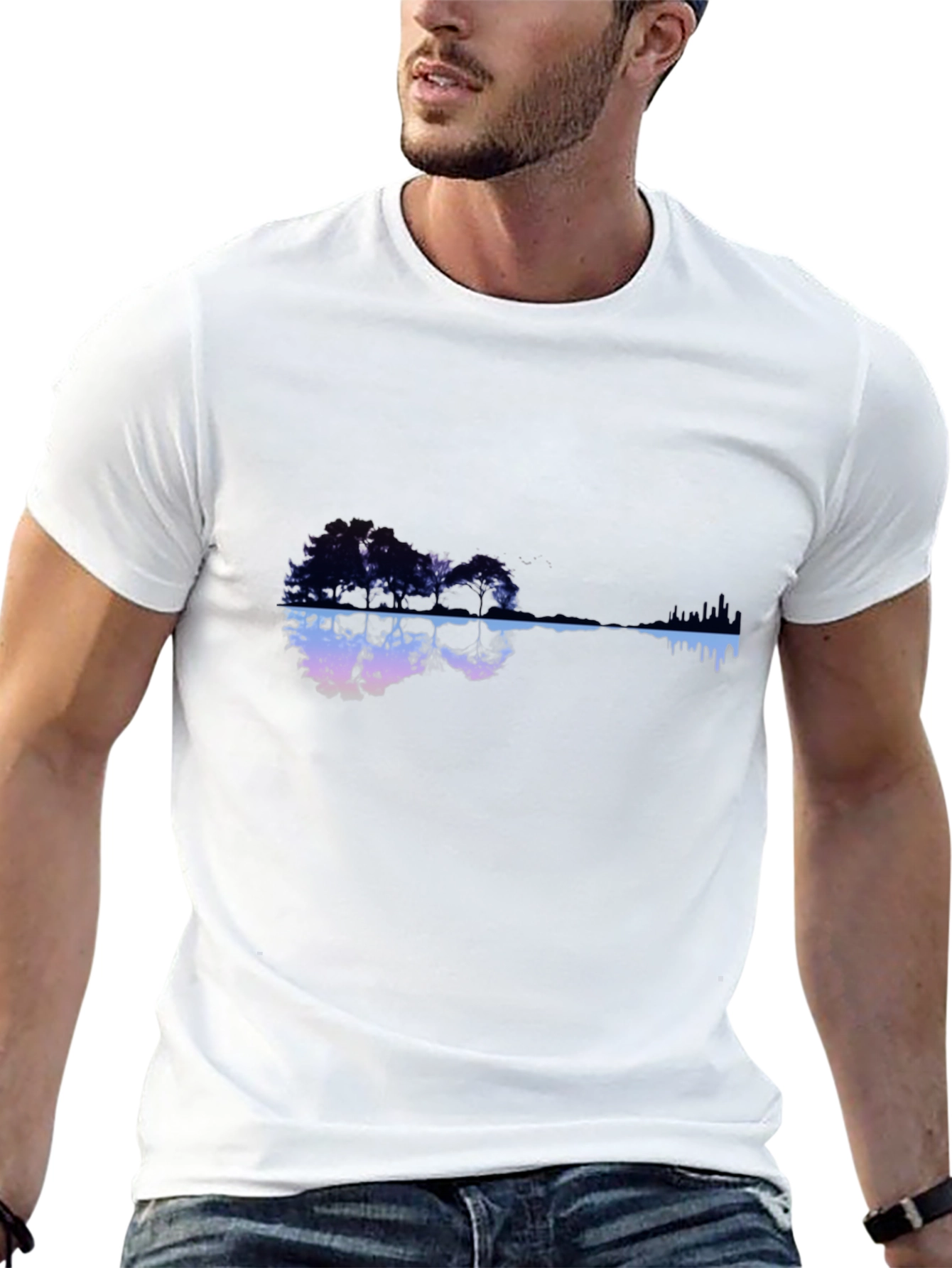 Nature Guitar Graphic Black T-Shirt