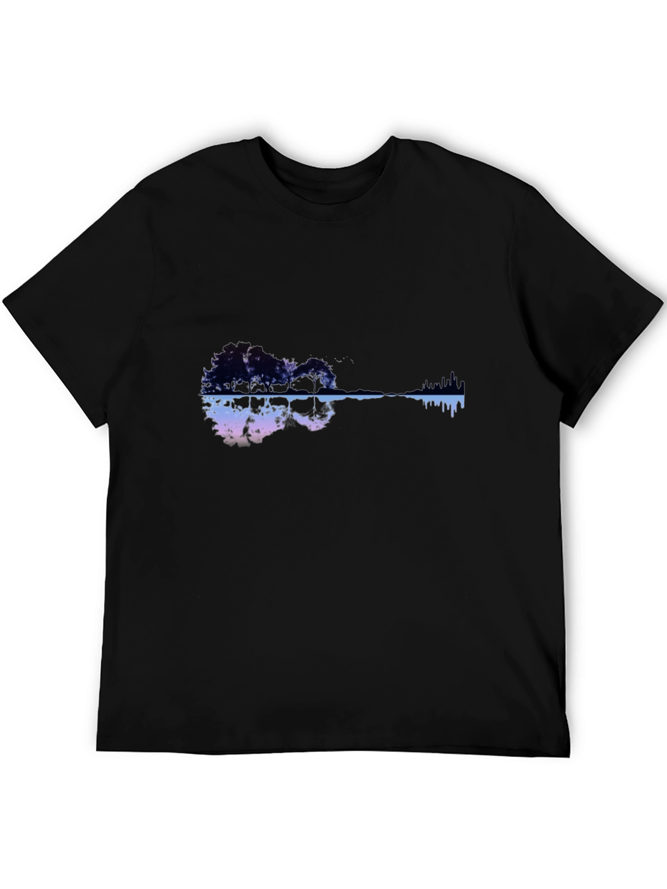 Nature Guitar Graphic Black T-Shirt