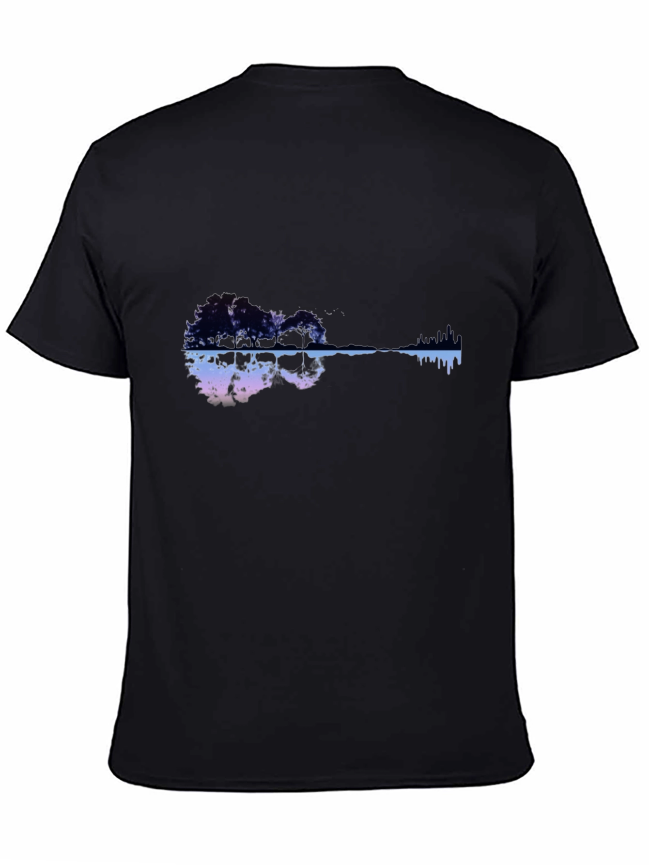 Nature Guitar Graphic Black T-Shirt