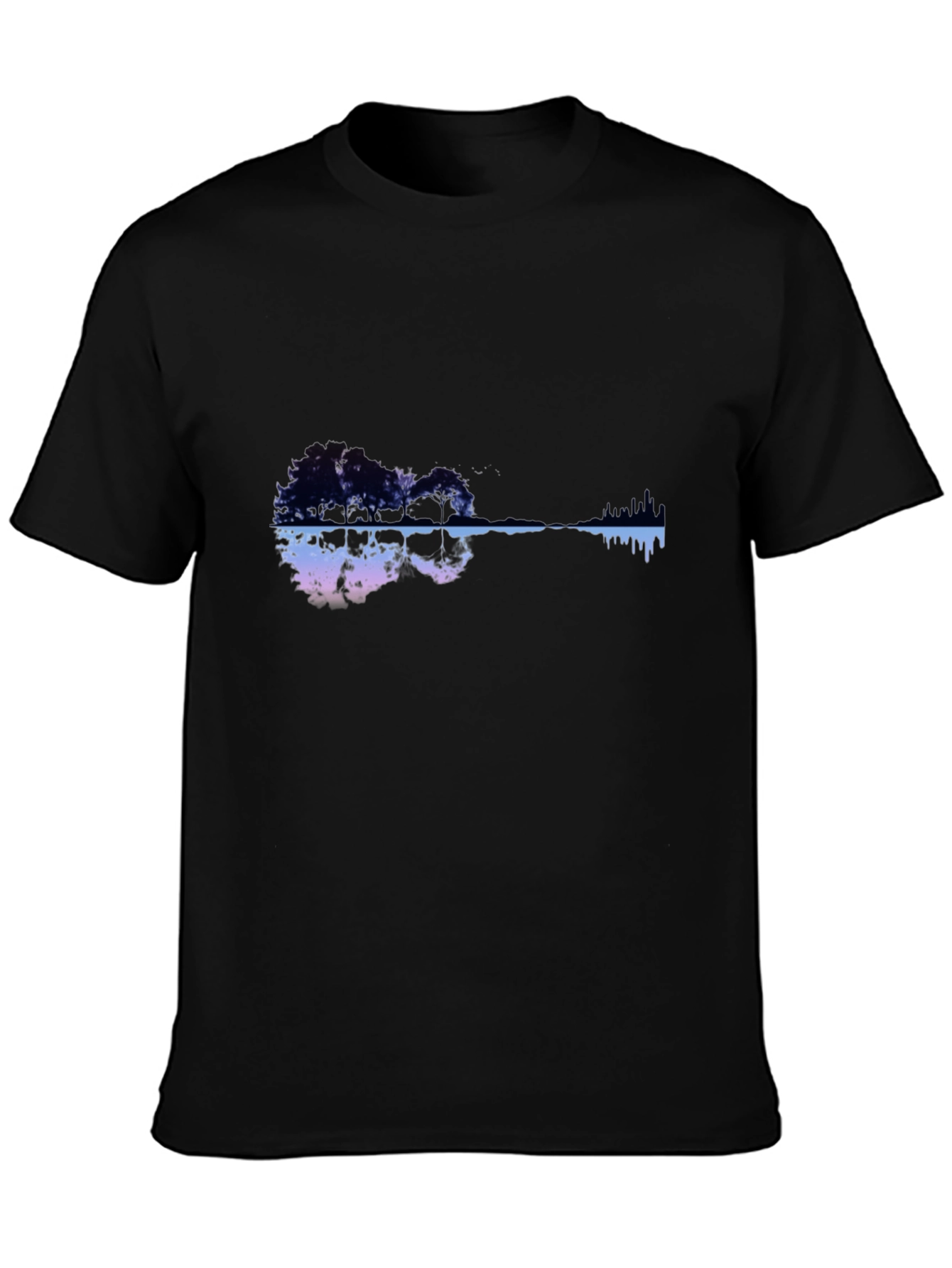 Nature Guitar Graphic Black T-Shirt