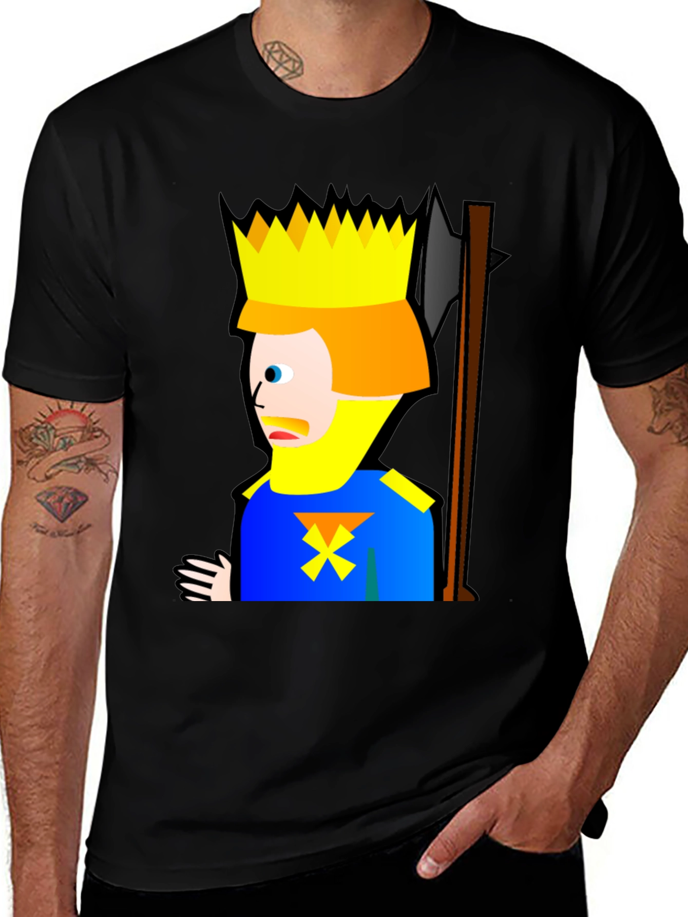 King Cartoon Black T-Shirt