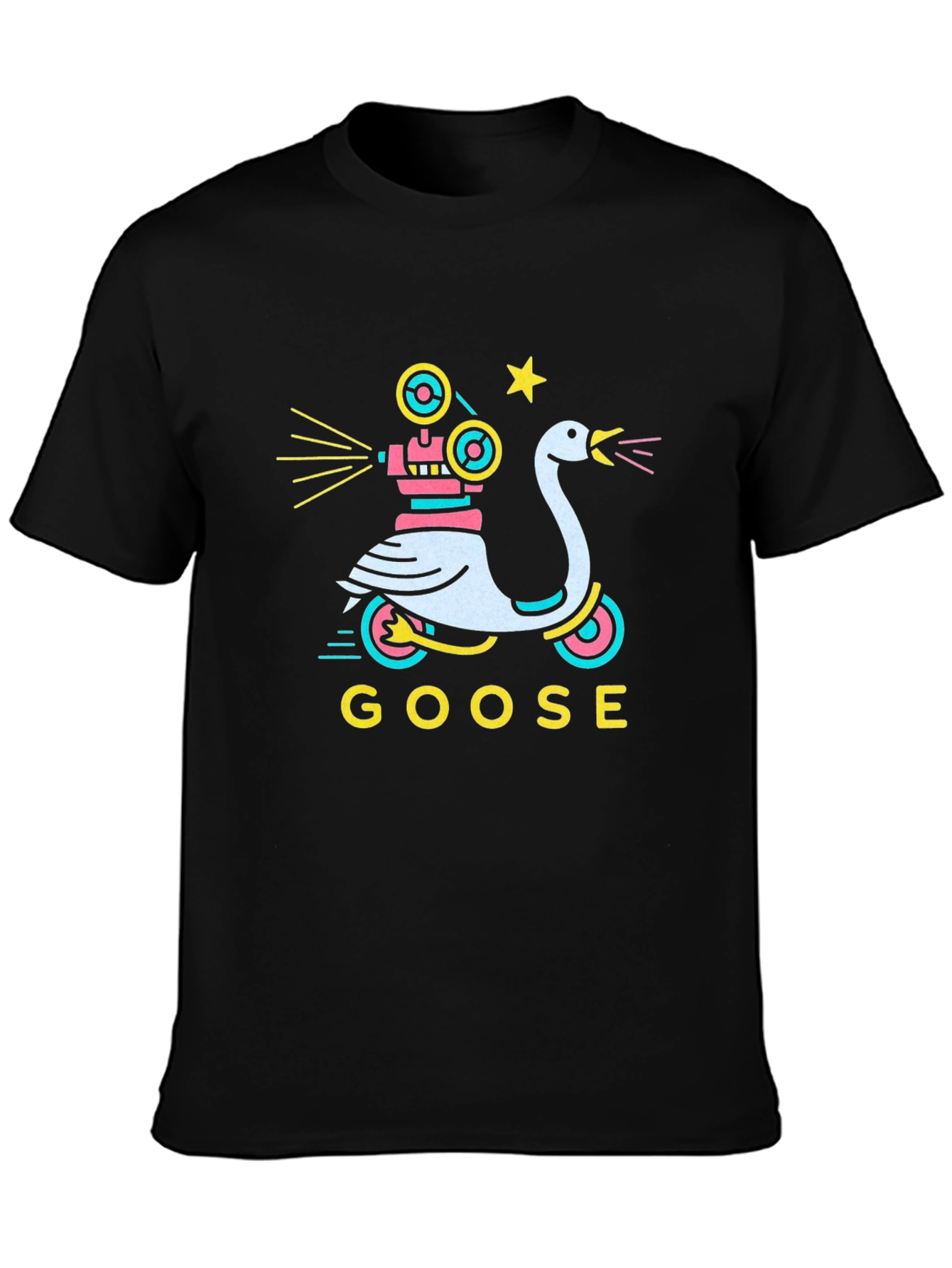 Goose Movie Camera Black Graphic Tee
