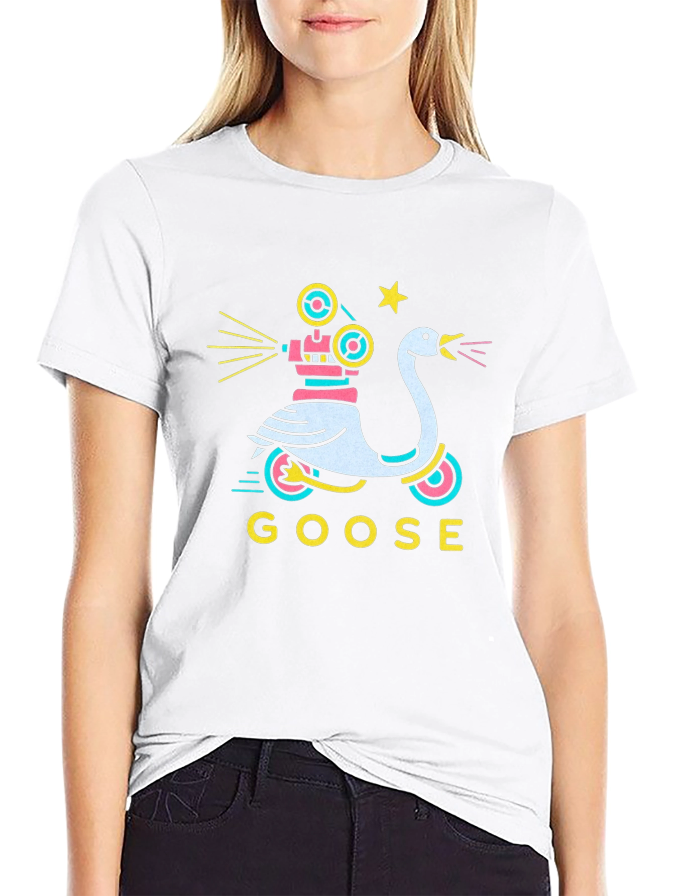 Goose Movie Camera Black Graphic Tee