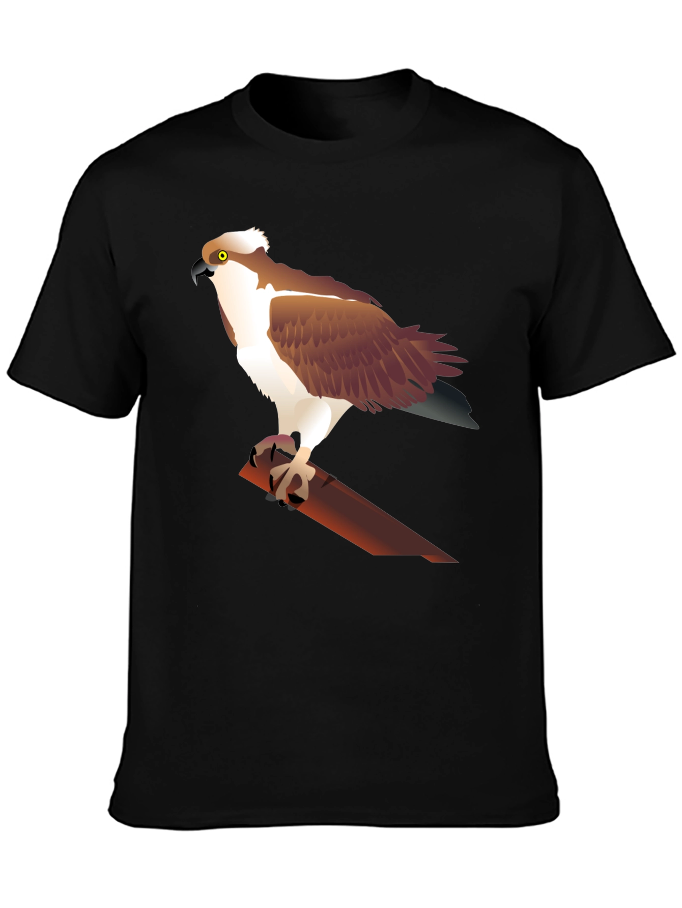 Osprey Bird Graphic Print Black T-Shirt