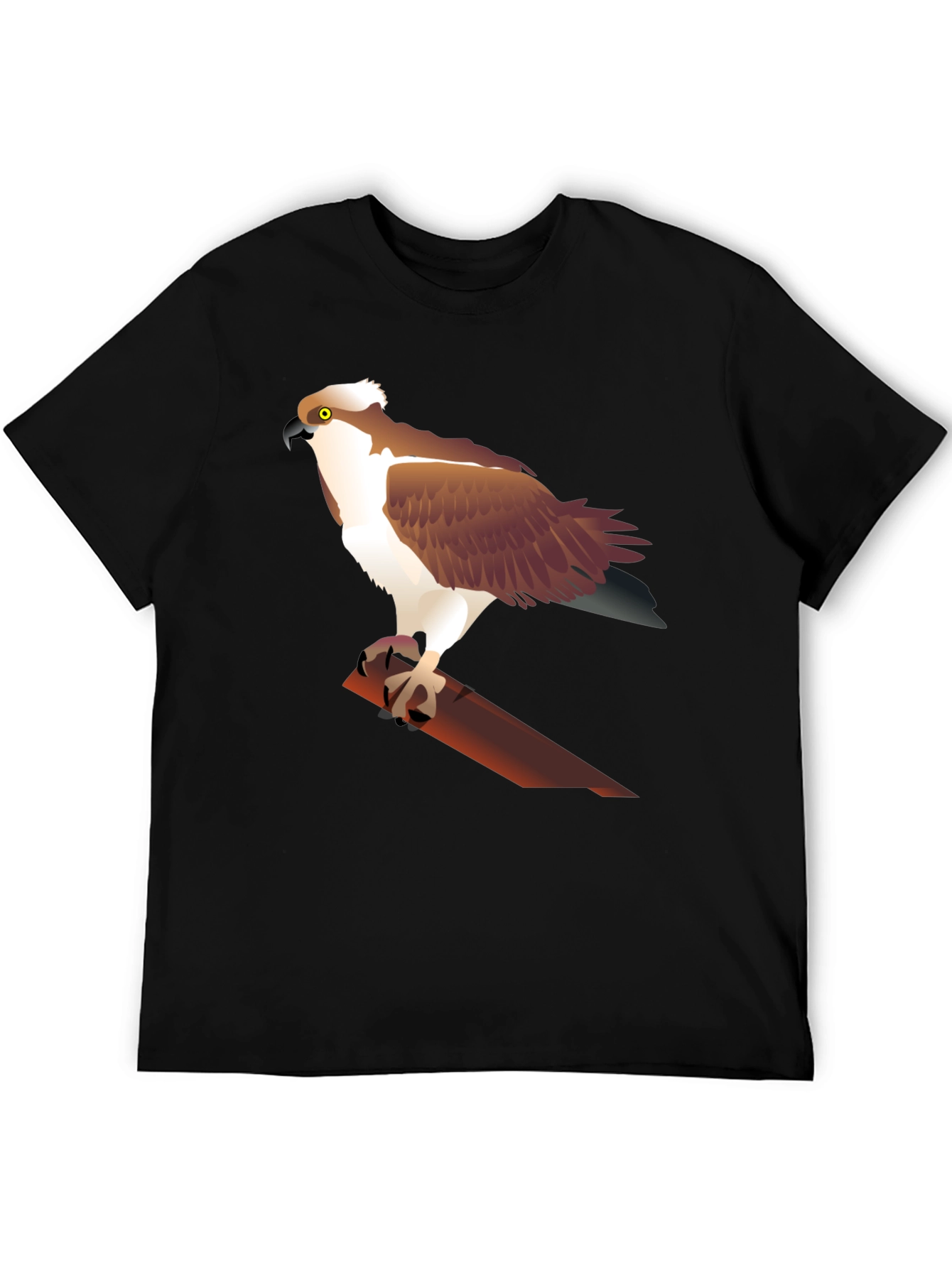 Osprey Bird Graphic Print Black T-Shirt