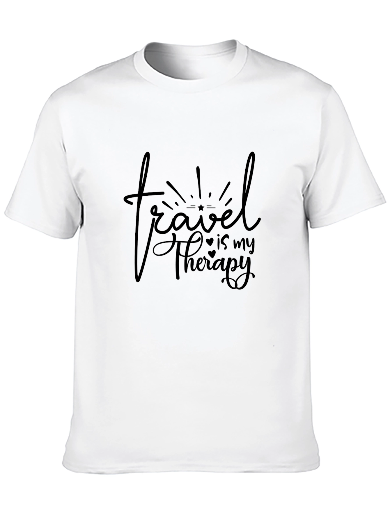 Travel is My Therapy Black Graphic Tee