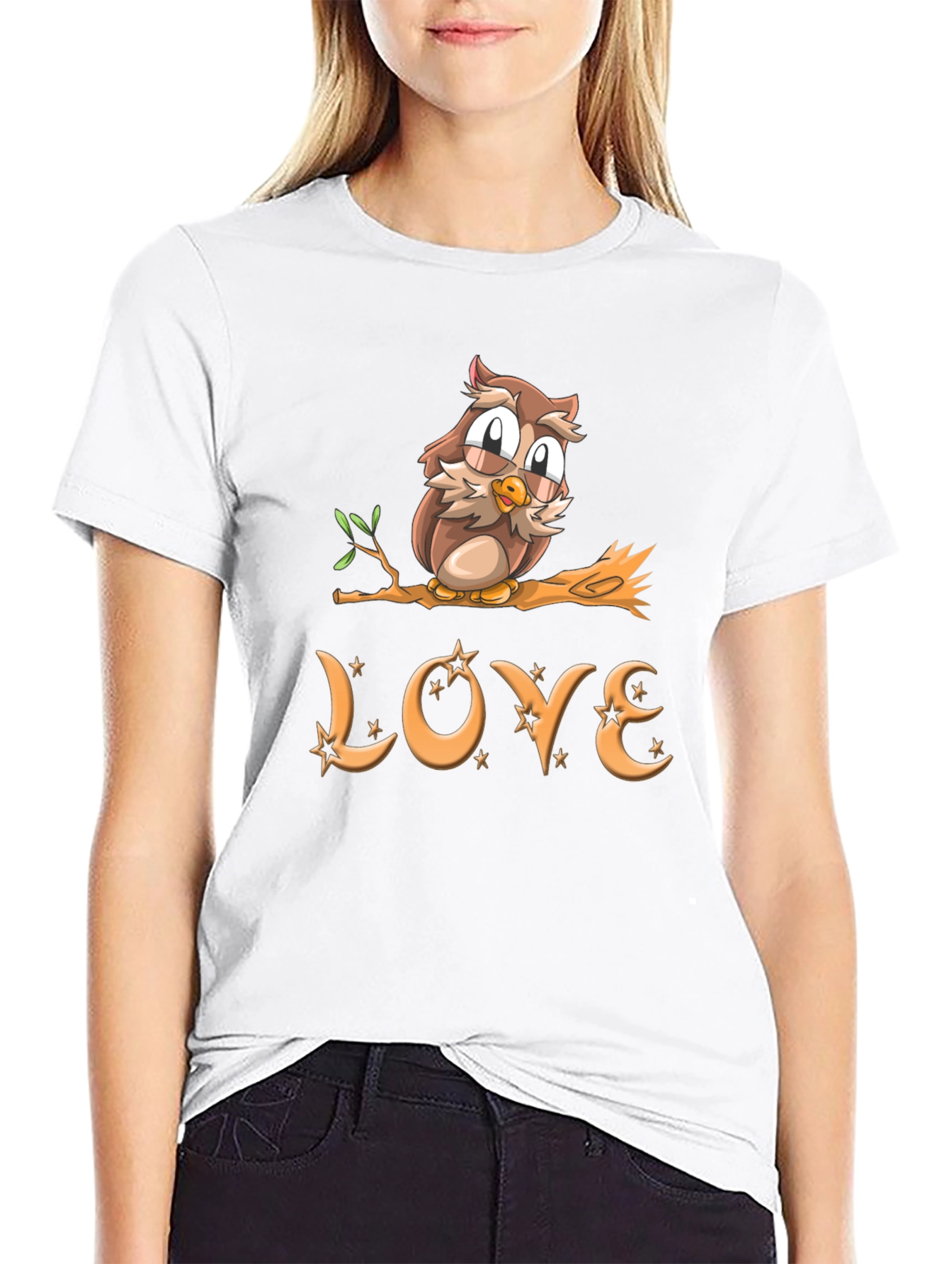Owl Love Graphic T-Shirt - Cute Bird Design