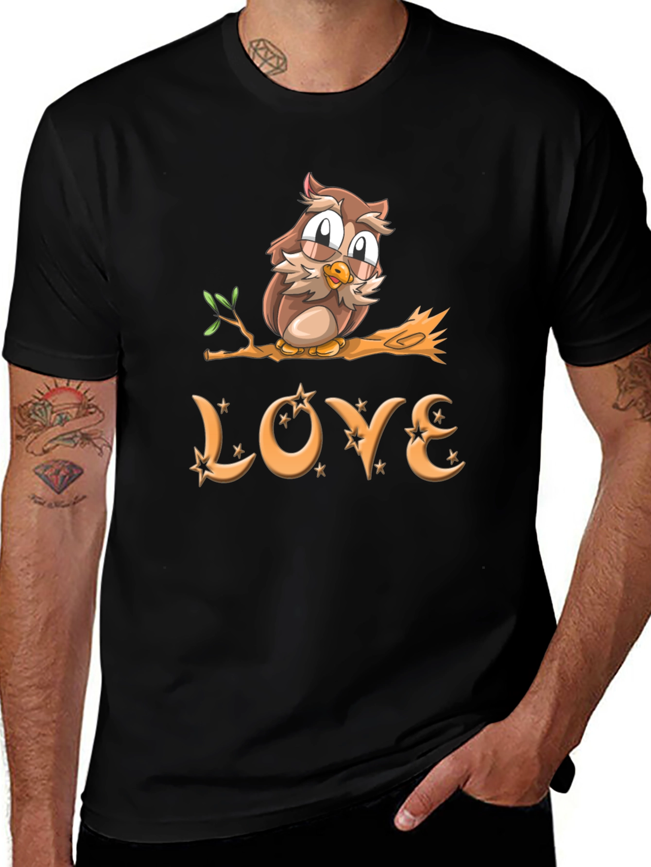 Owl Love Graphic T-Shirt - Cute Bird Design