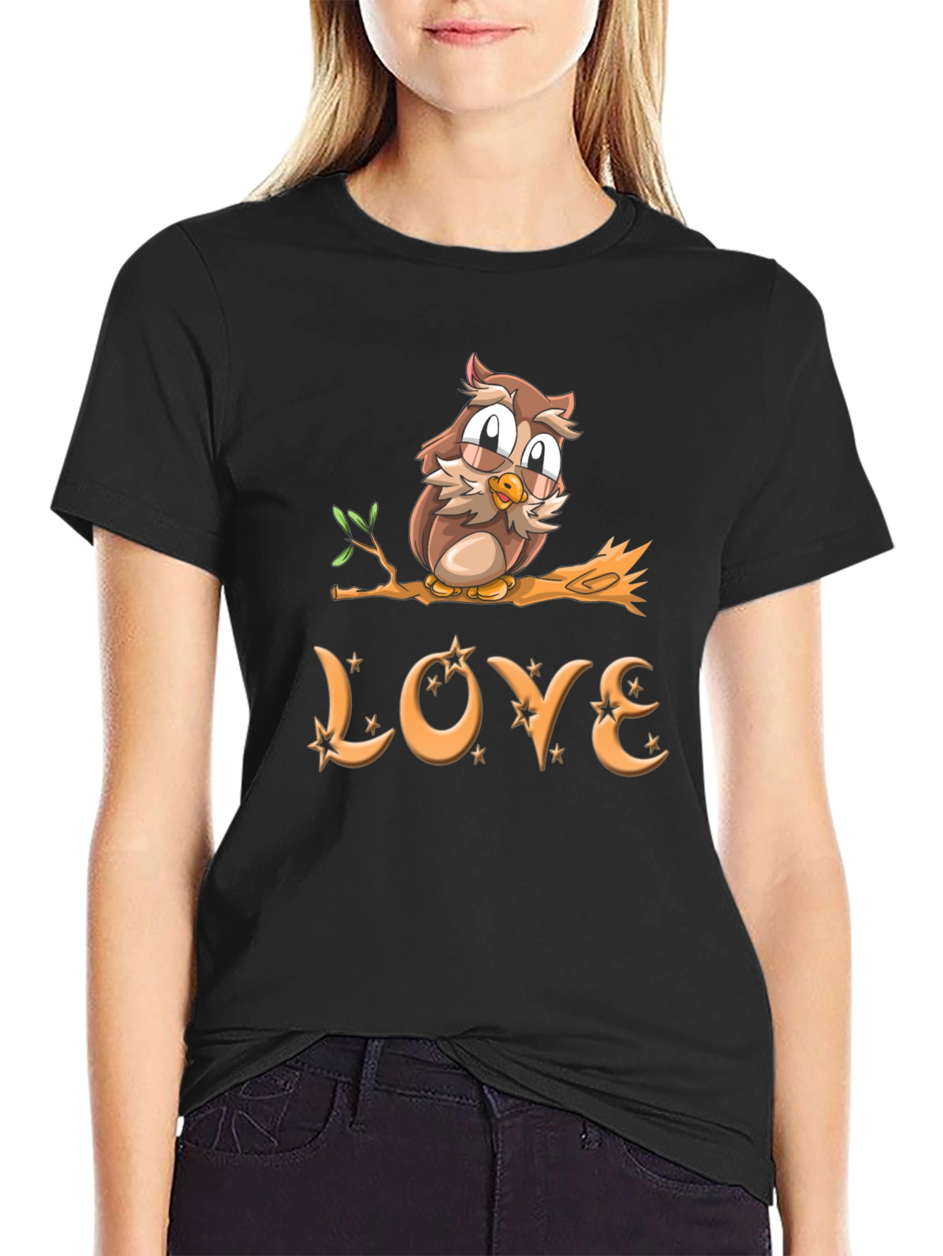 Owl Love Graphic T-Shirt - Cute Bird Design