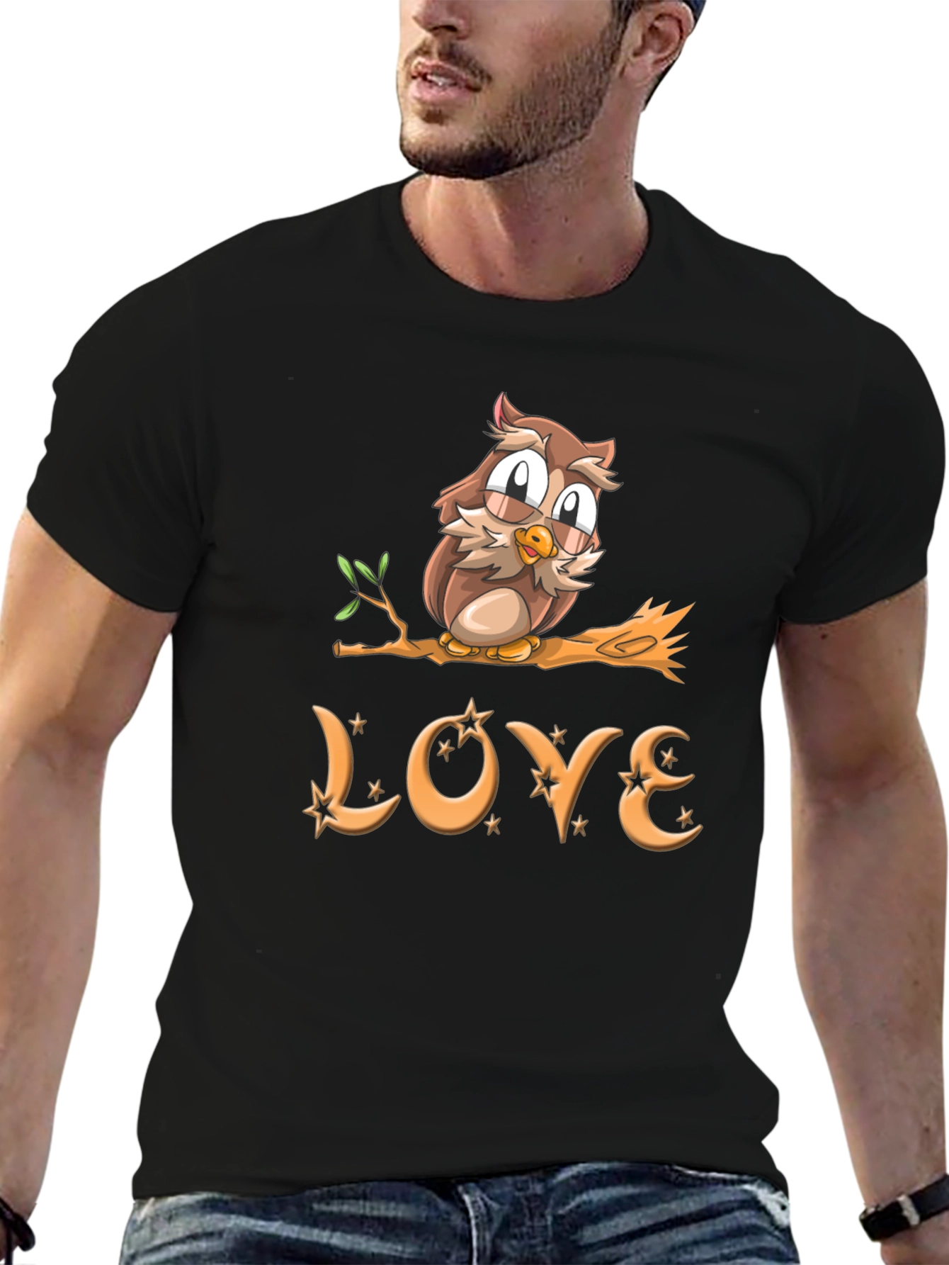 Owl Love Graphic T-Shirt - Cute Bird Design