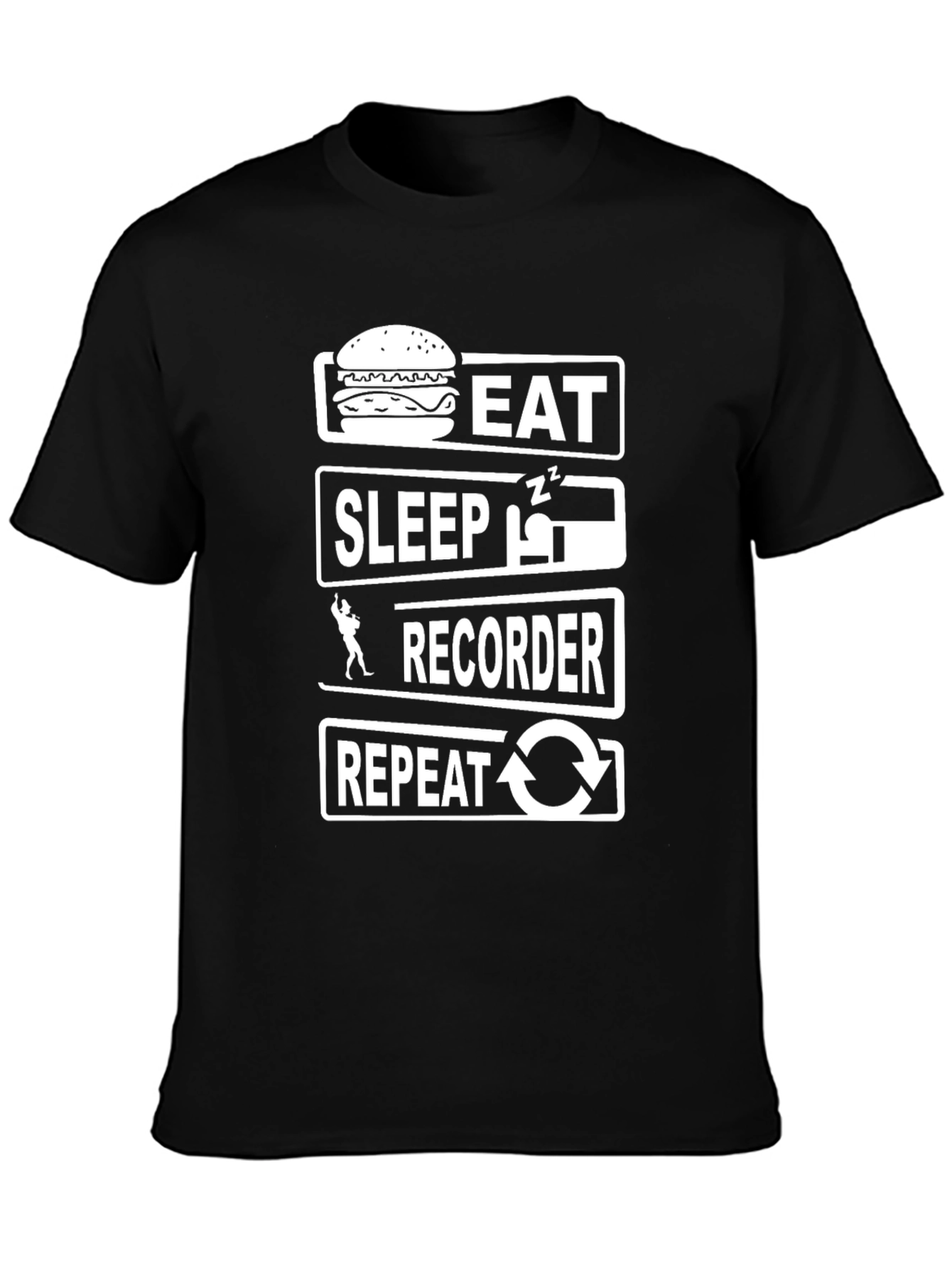 Eat Sleep Recorder Repeat T-Shirt