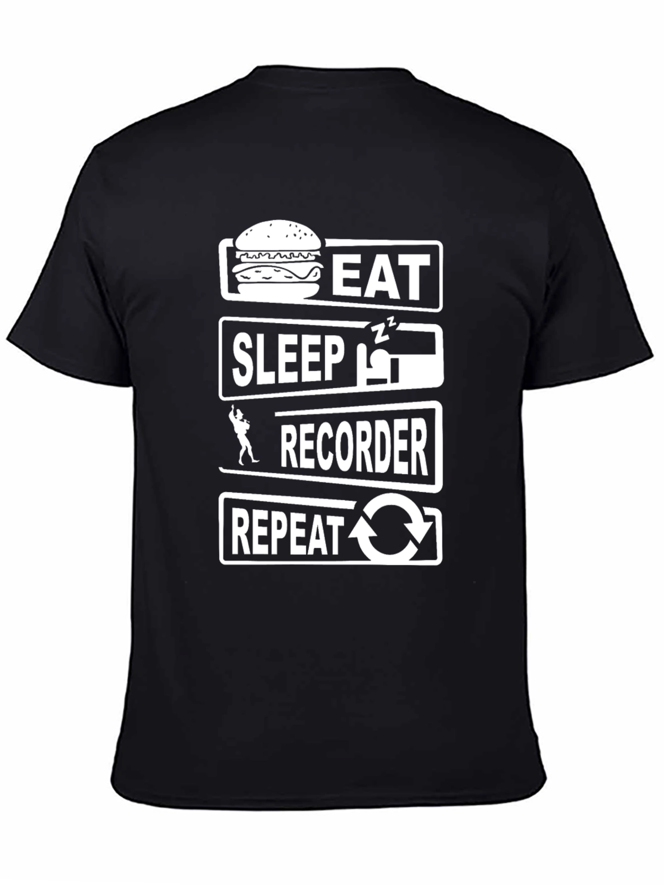 Eat Sleep Recorder Repeat T-Shirt