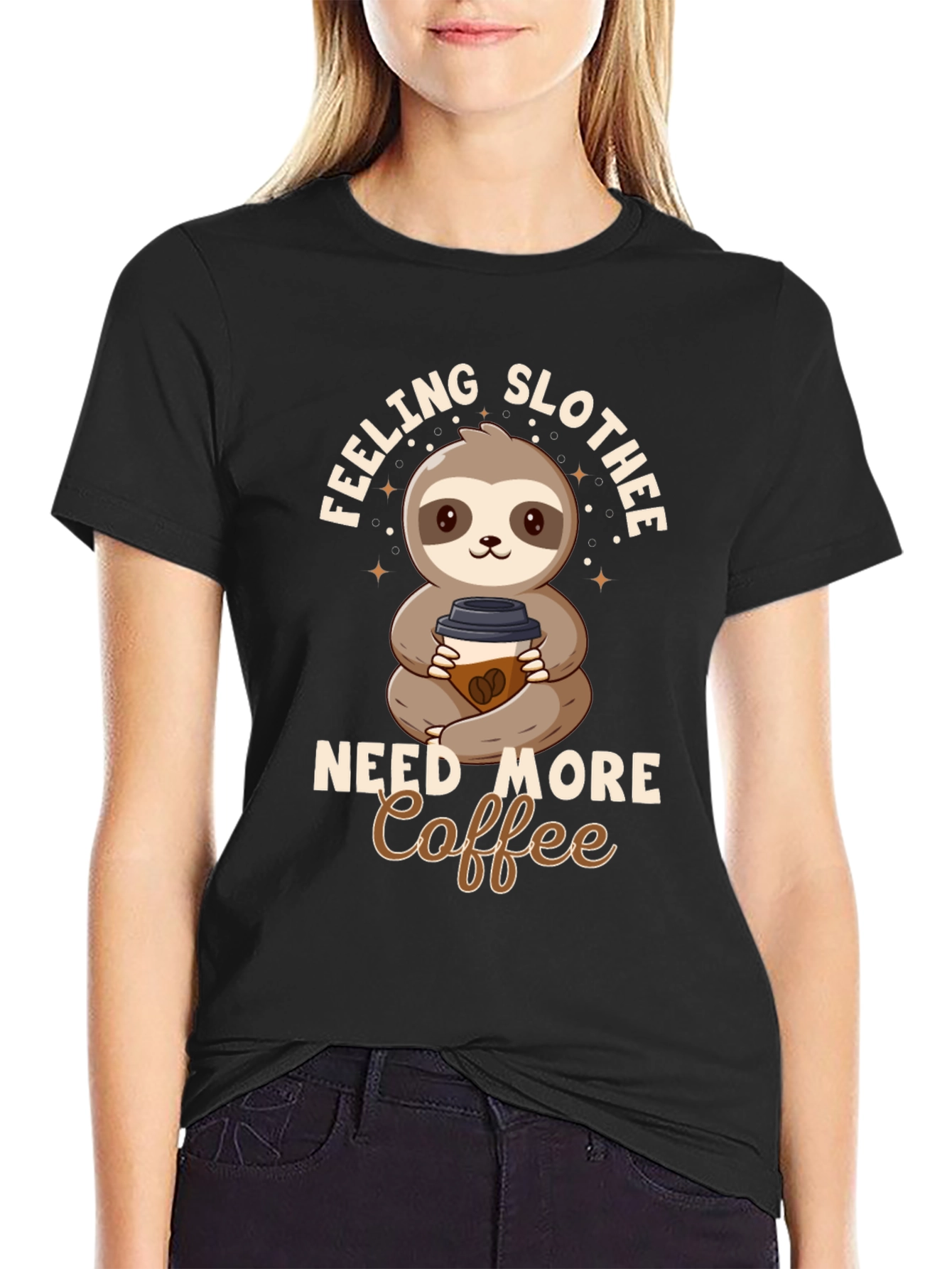 Feeling Slothee Coffee Graphic Tee