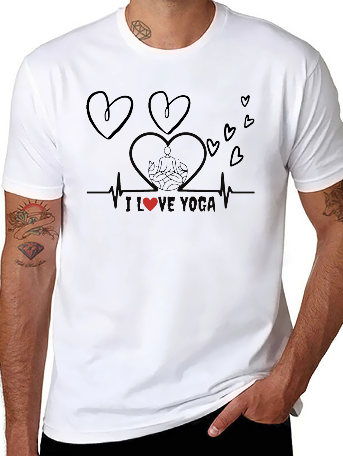 I Heart Yoga T-Shirt - Meditating Design