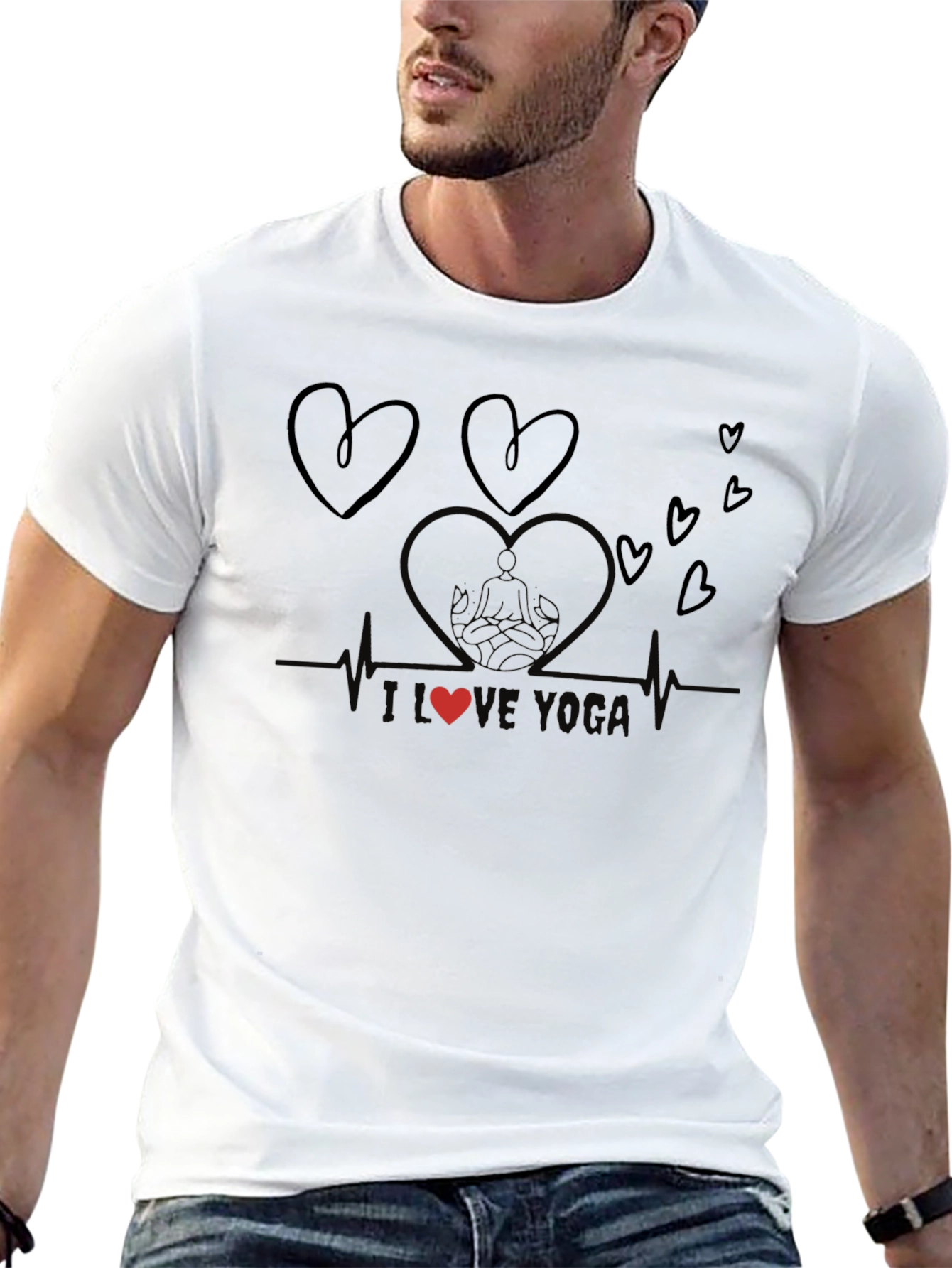 I Heart Yoga T-Shirt - Meditating Design