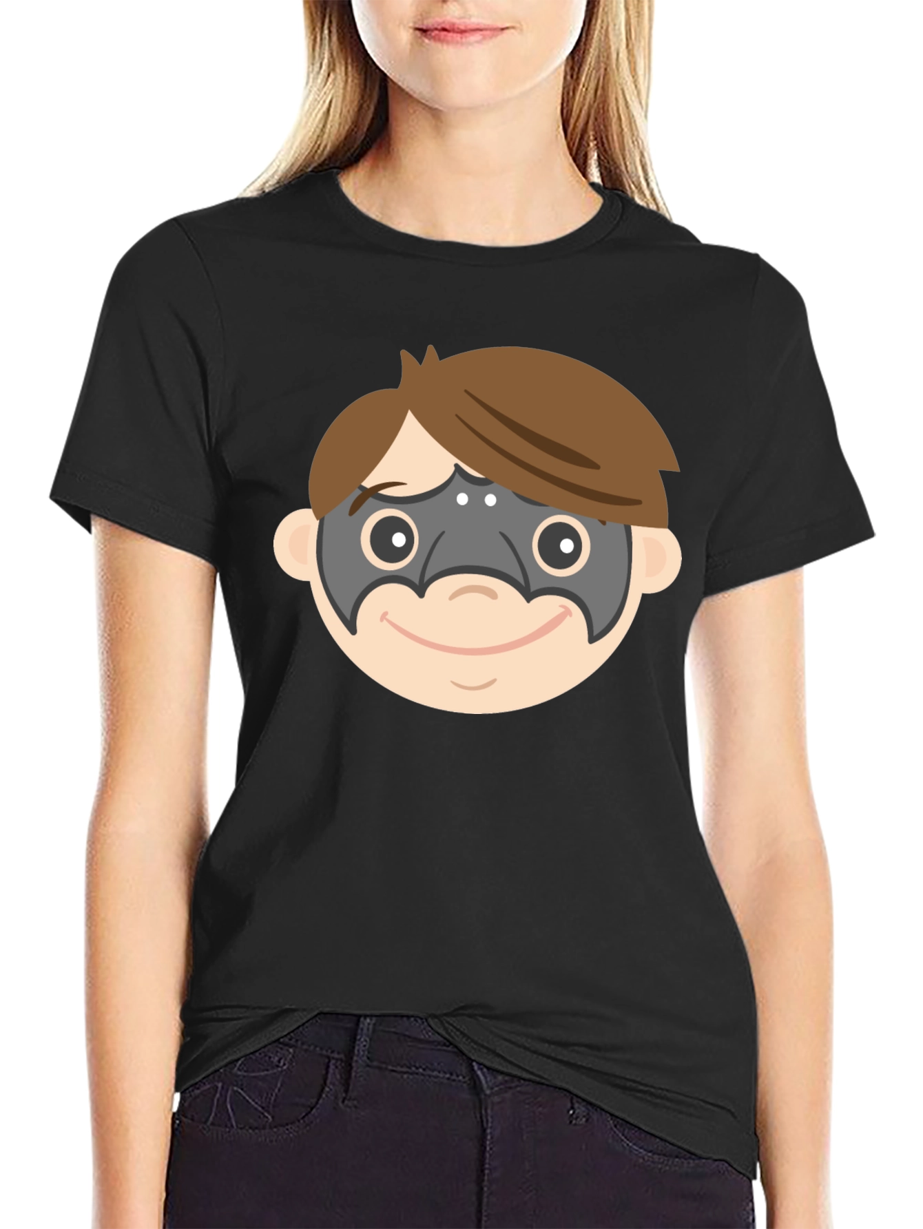 Superhero Mask T-Shirt - Fun Cartoon Design