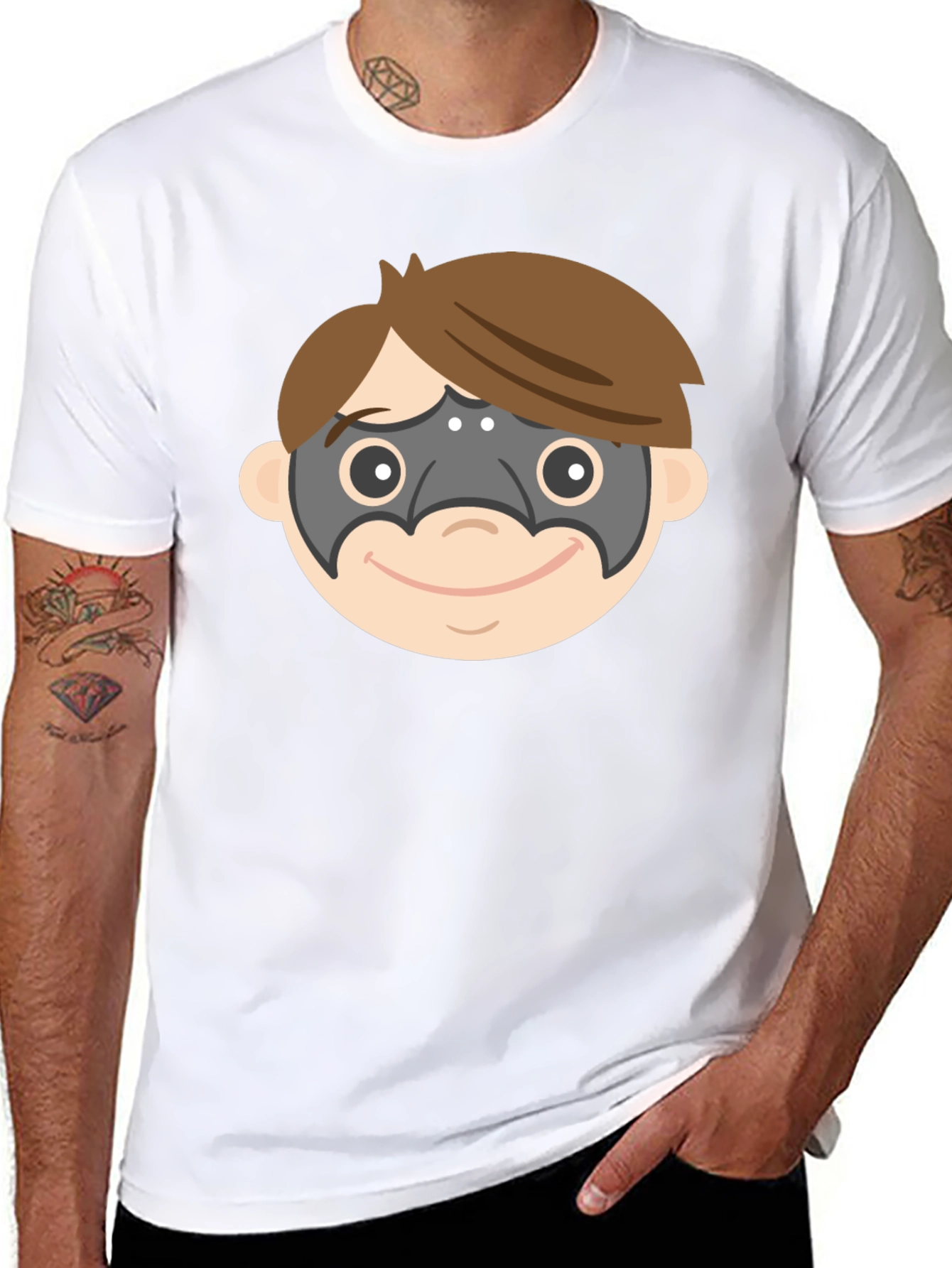 Superhero Mask T-Shirt - Fun Cartoon Design