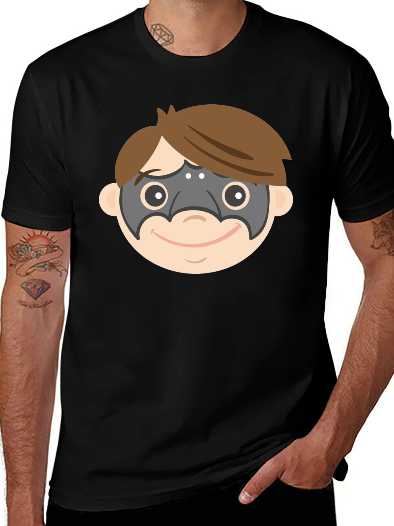 Superhero Mask T-Shirt - Fun Cartoon Design