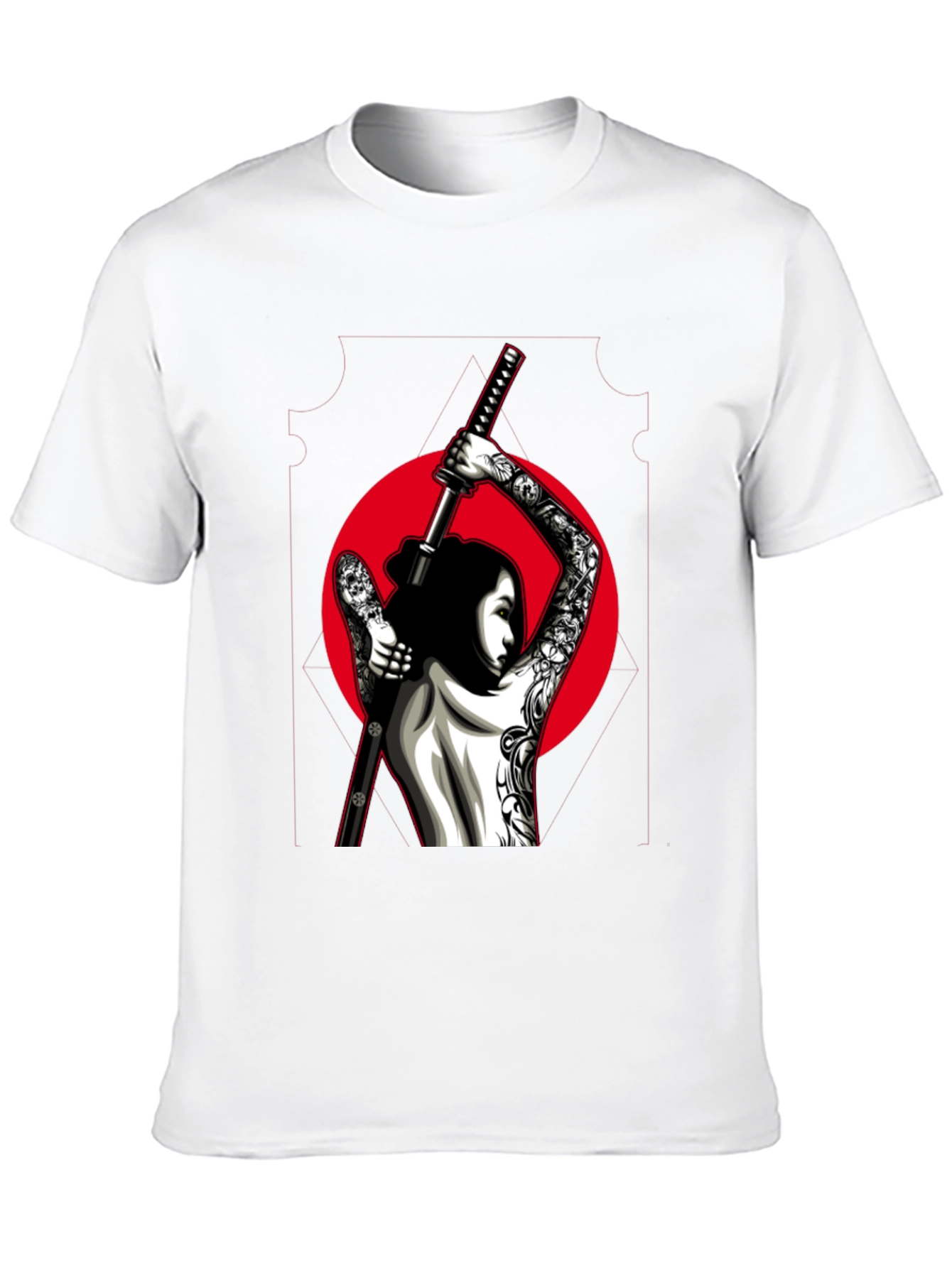 Samurai Tattoo Graphic Tee - Black