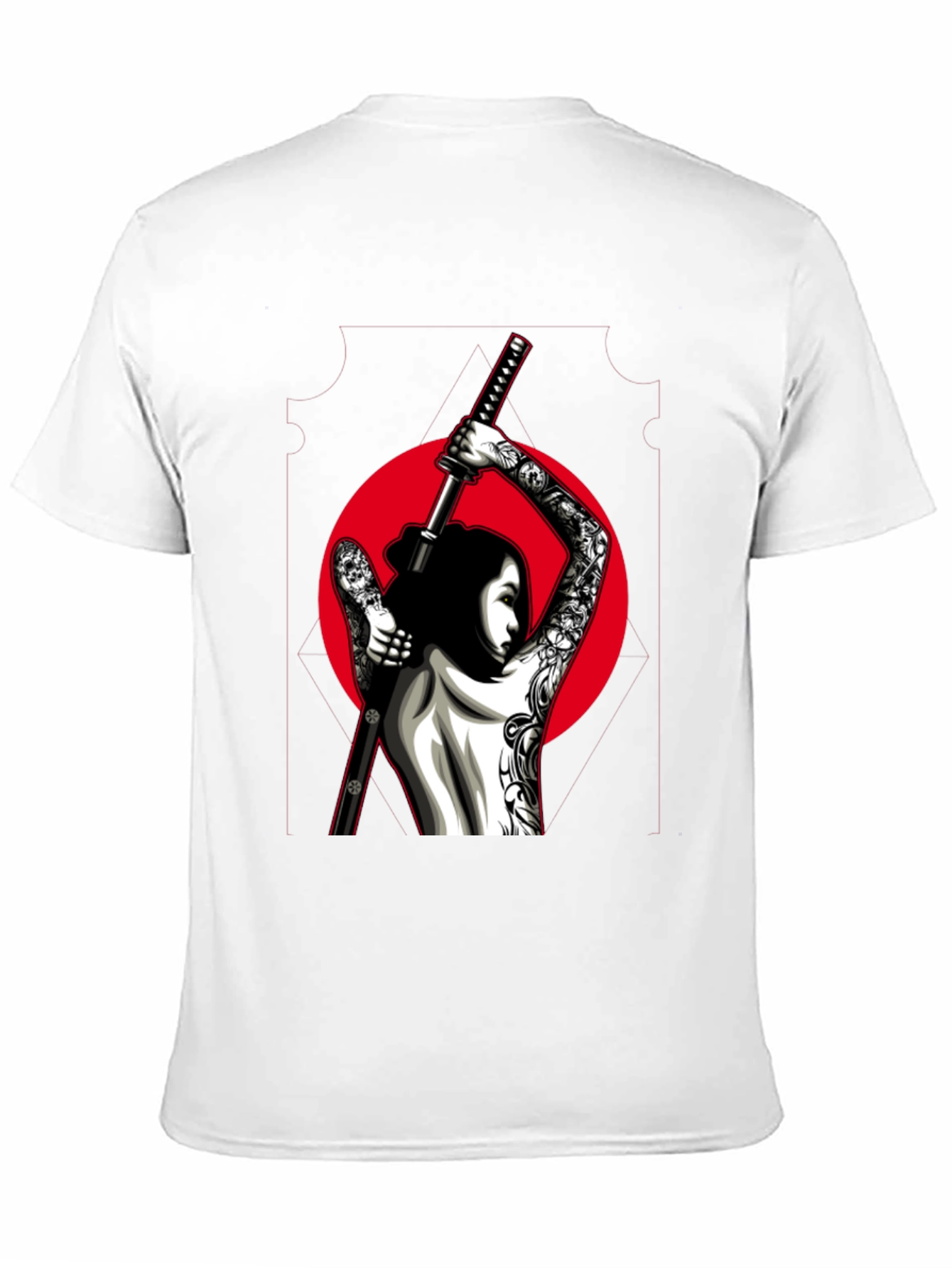 Samurai Tattoo Graphic Tee - Black