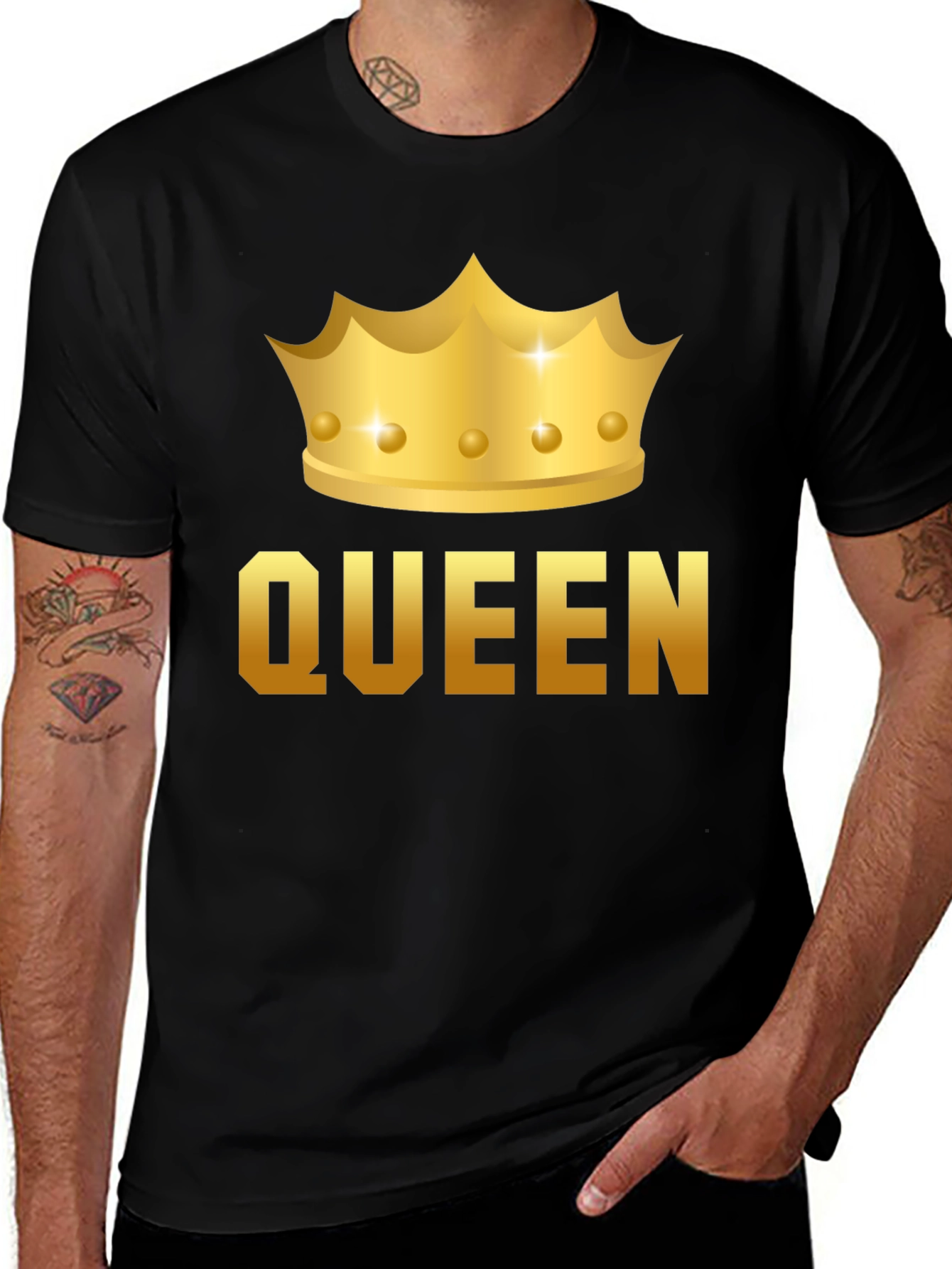 Queen Crown Graphic Tee - Stylish Black T-Shirt