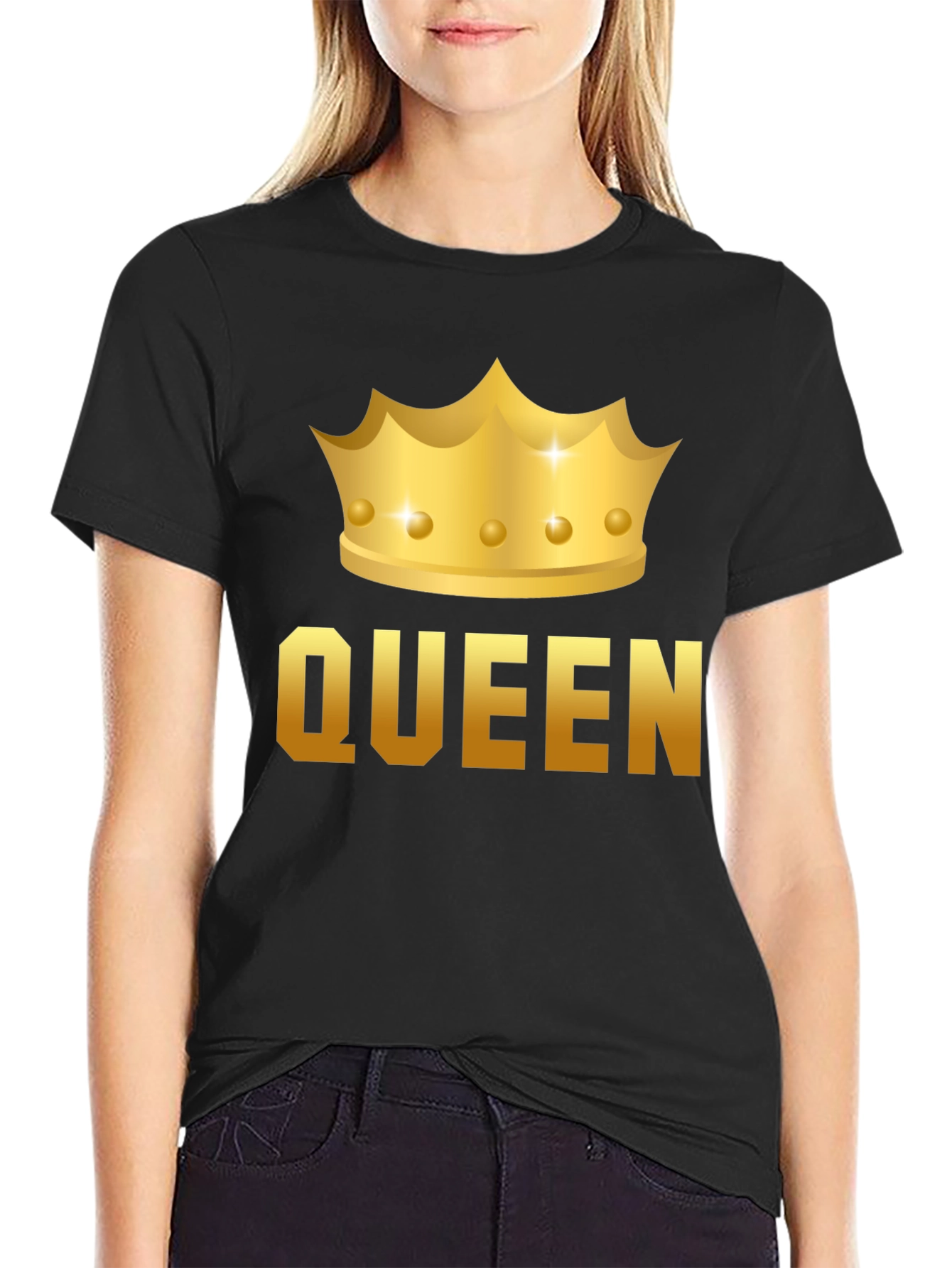 Queen Crown Graphic Tee - Stylish Black T-Shirt