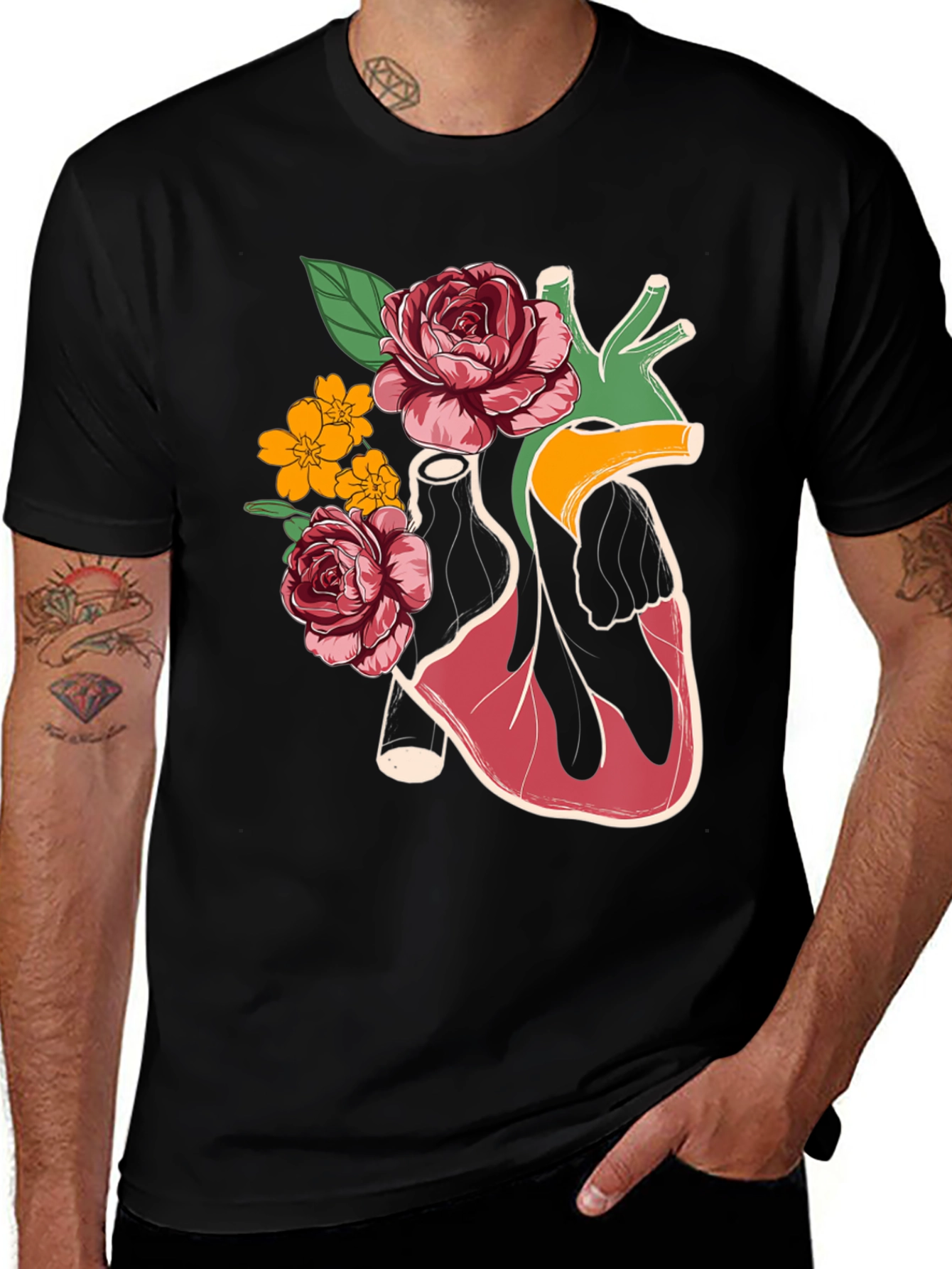 Floral Heart Graphic T-Shirt