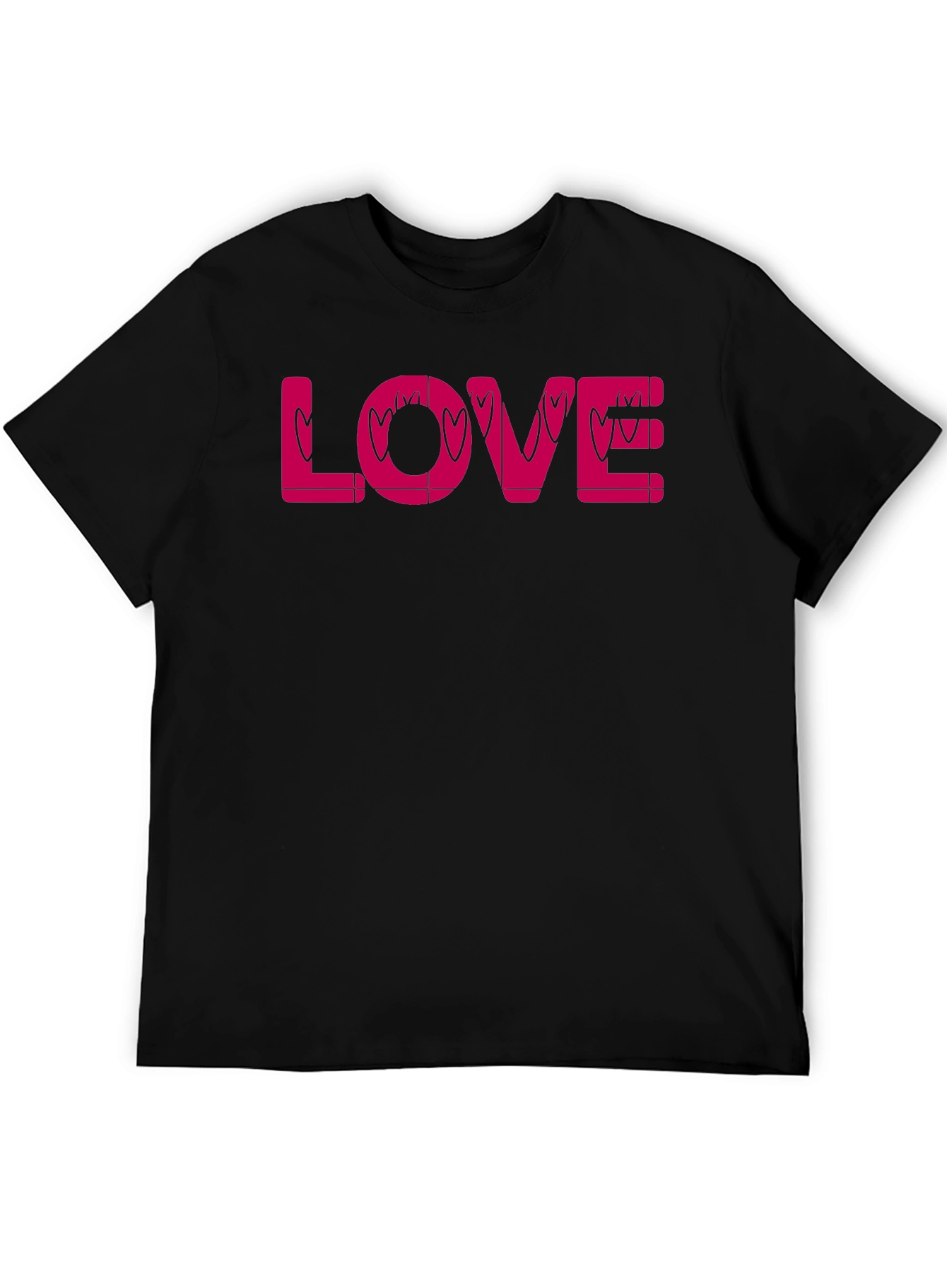 Love Heart Valentines Day Black T-Shirt