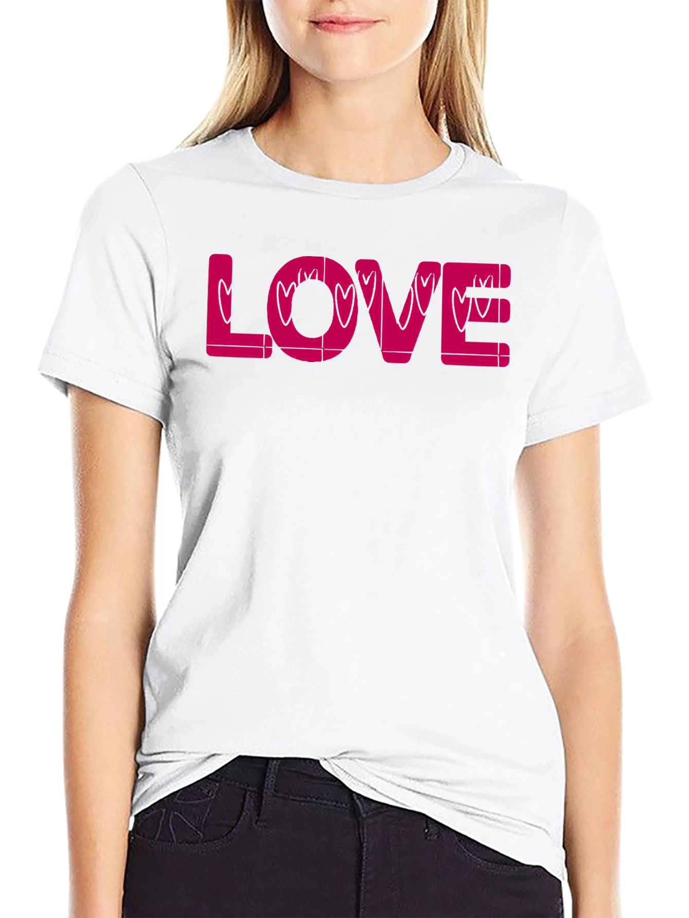 Love Heart Valentines Day Black T-Shirt
