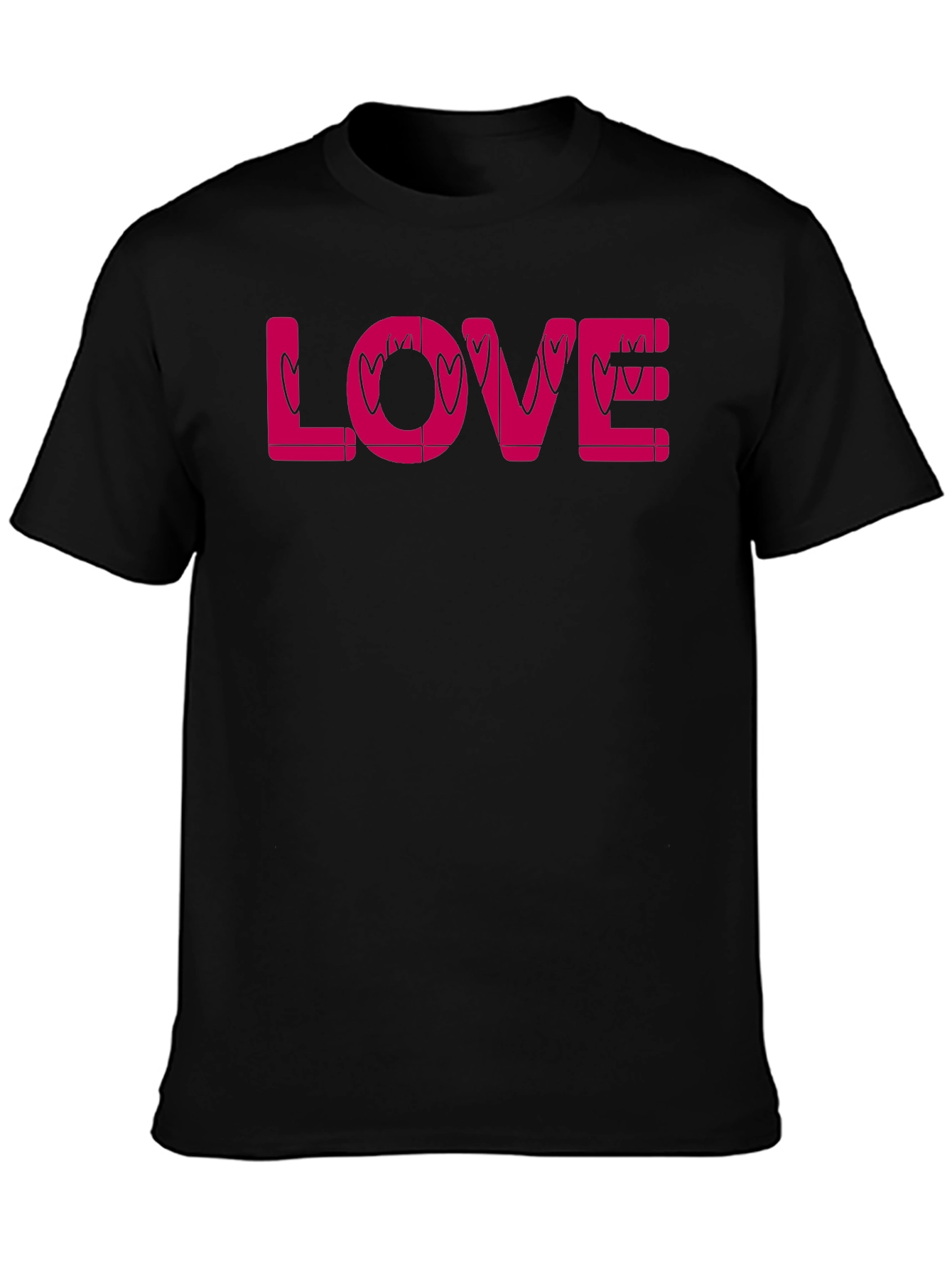 Love Heart Valentines Day Black T-Shirt