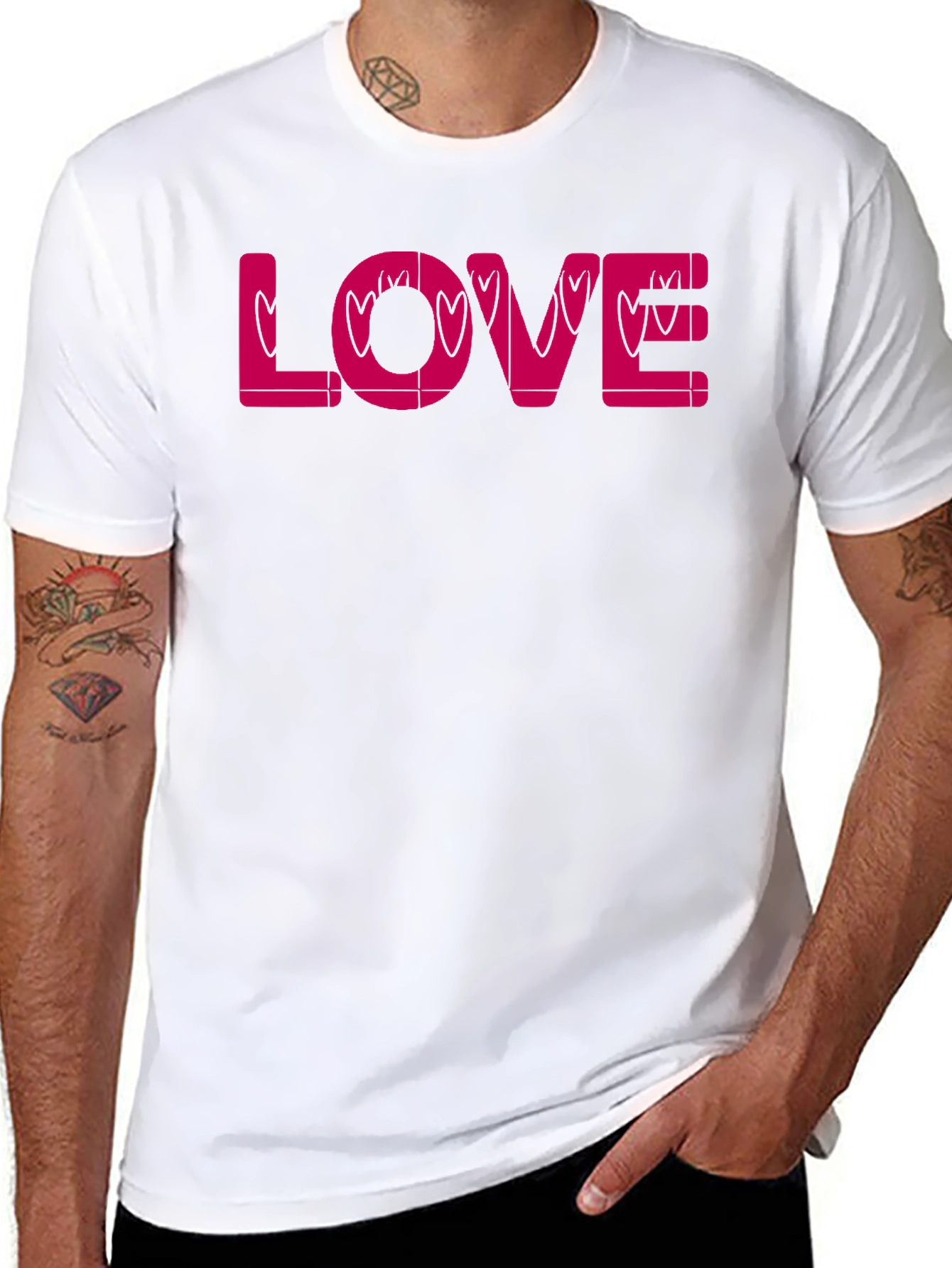 Love Heart Valentines Day Black T-Shirt