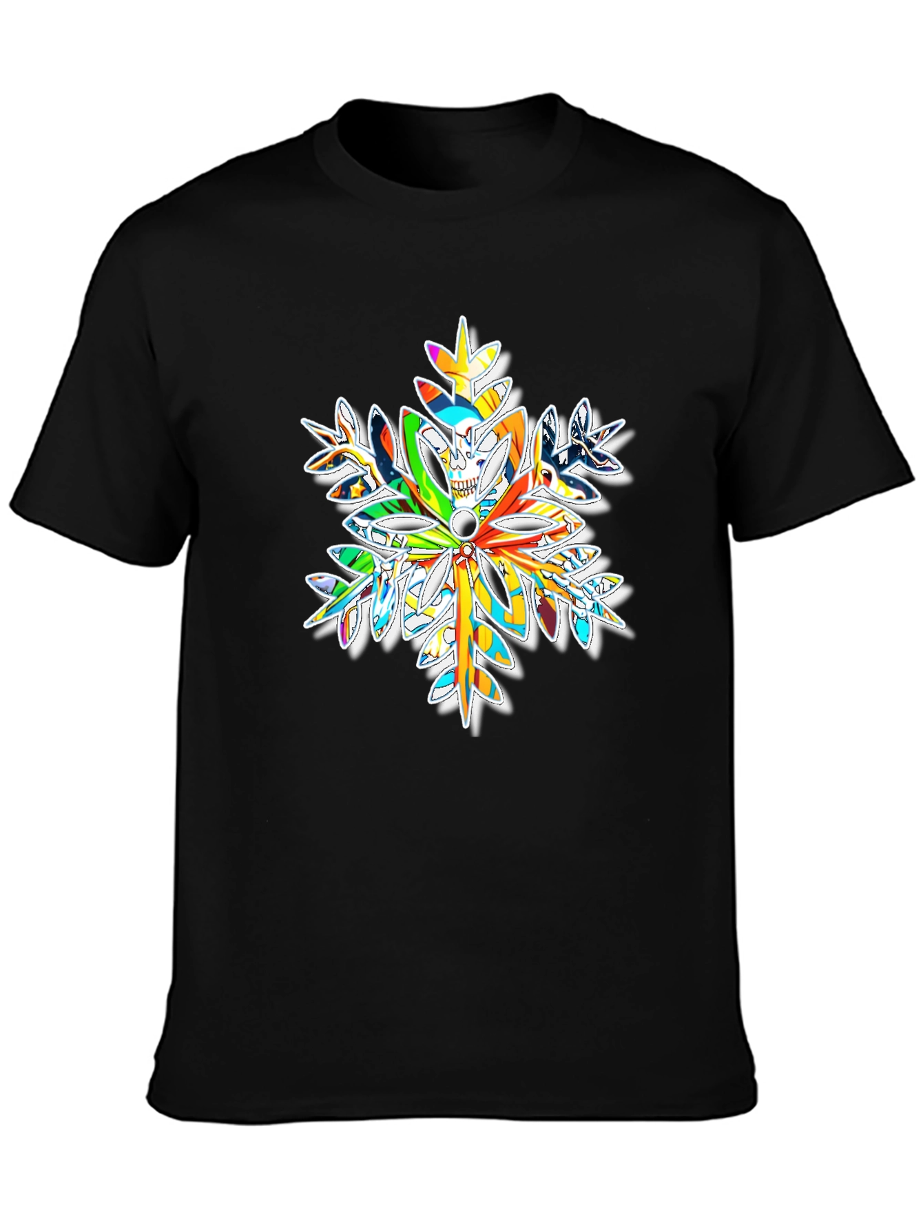 Skull Snowflake Graphic Tee - Bold Winter Style