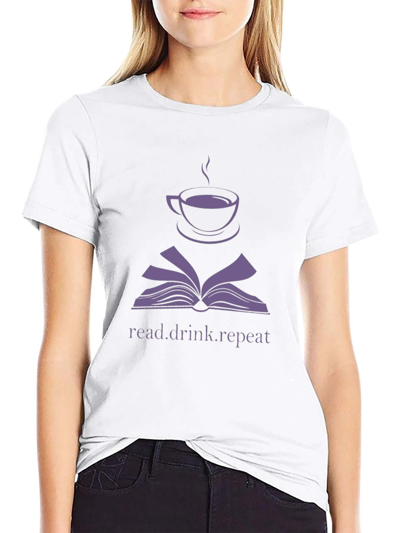 Read Drink Repeat T-Shirt - Book Lover Coffee Tee