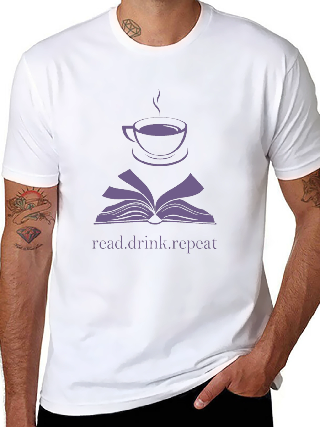 Read Drink Repeat T-Shirt - Book Lover Coffee Tee