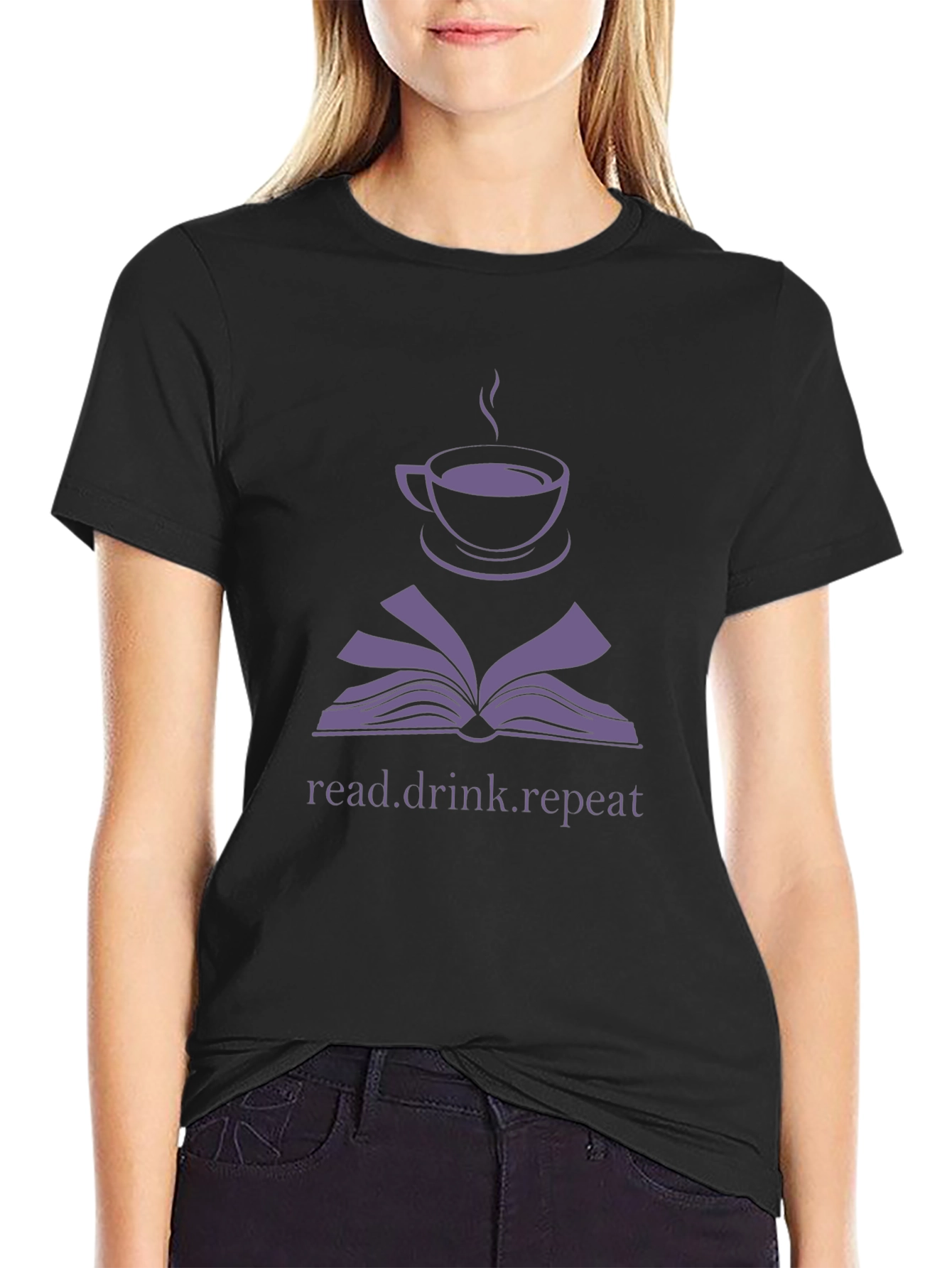 Read Drink Repeat T-Shirt - Book Lover Coffee Tee