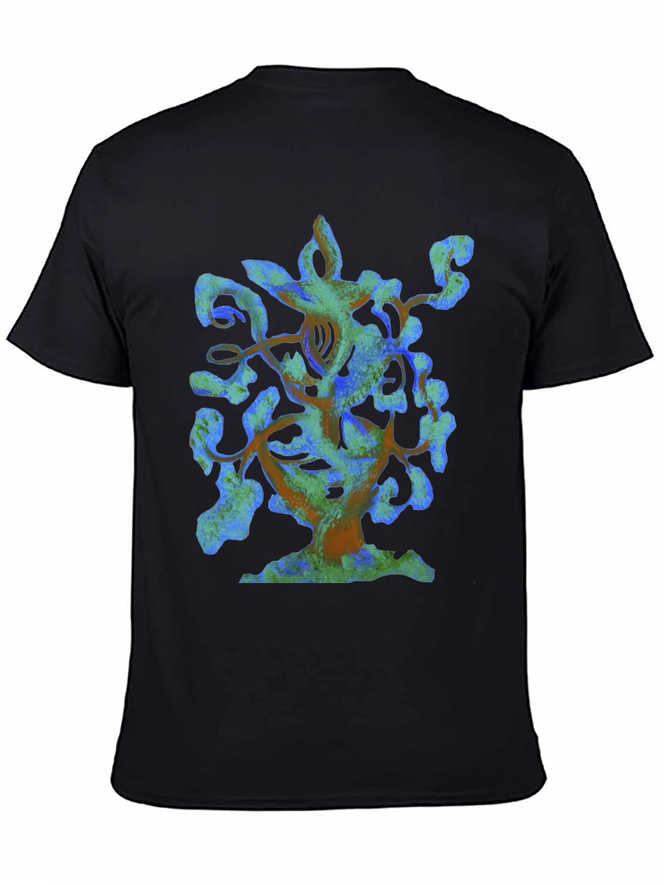 Abstract Tree Graphic Black T-Shirt