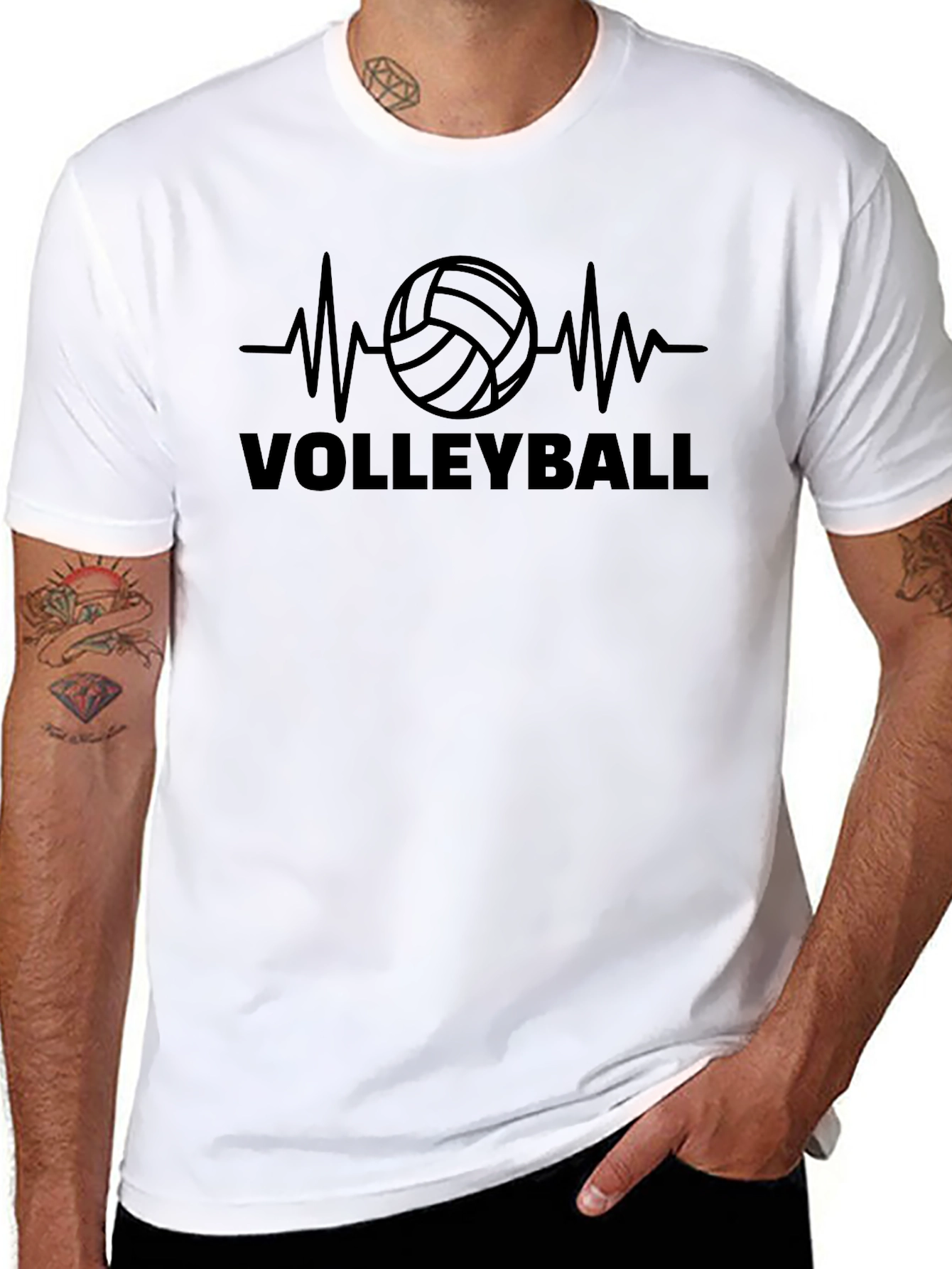 Volleyball Heartbeat T-Shirt - Sporty Graphic Tee