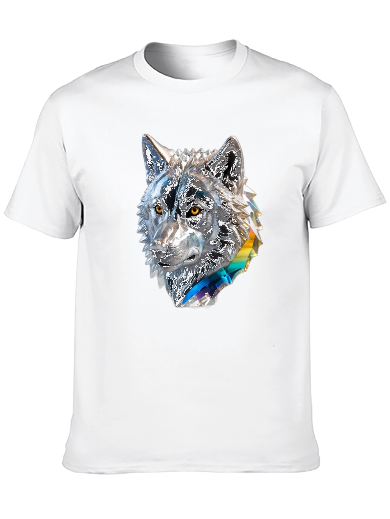Abstract Wolf Graphic Black T-Shirt