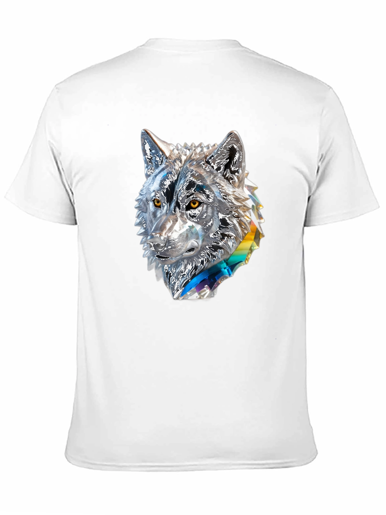 Abstract Wolf Graphic Black T-Shirt